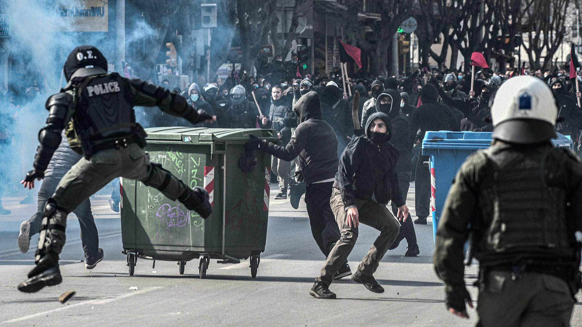 Zusammenstöße zwischen Protestierenden und der Polizei in Thessaloniki | AFP