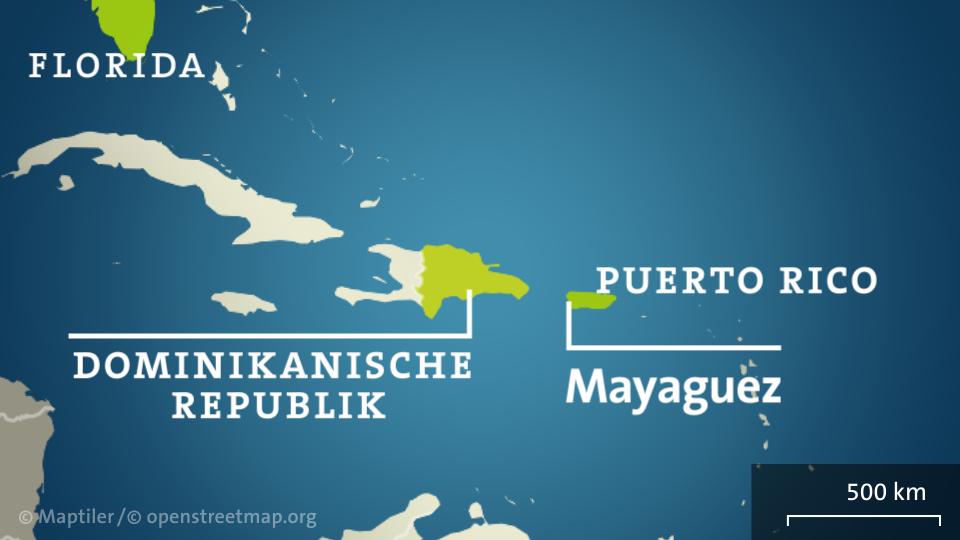 Karte: Puerto Rico und Dominikanische Republik