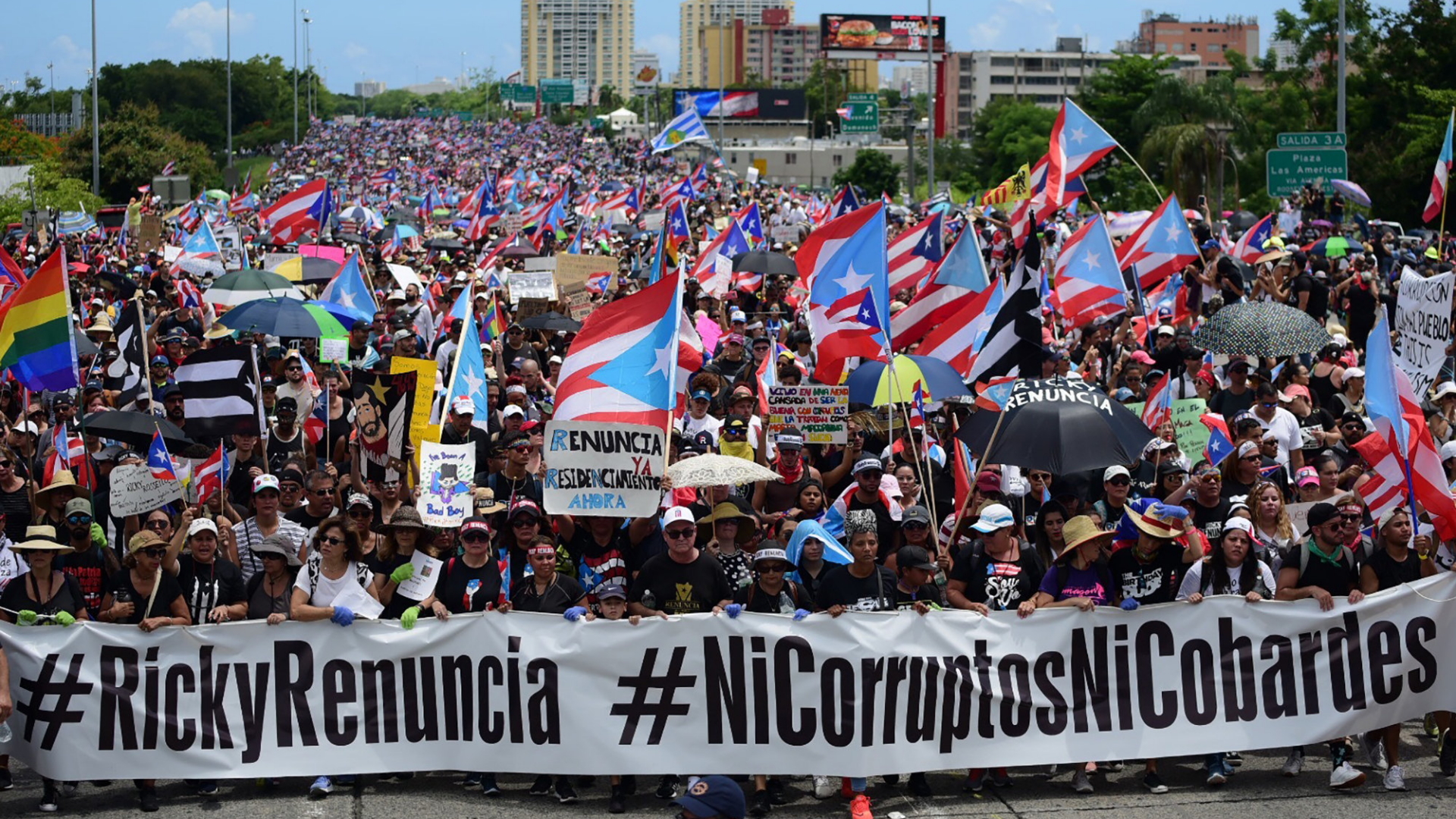 Massenproteste in Puerto Rico. | AP
