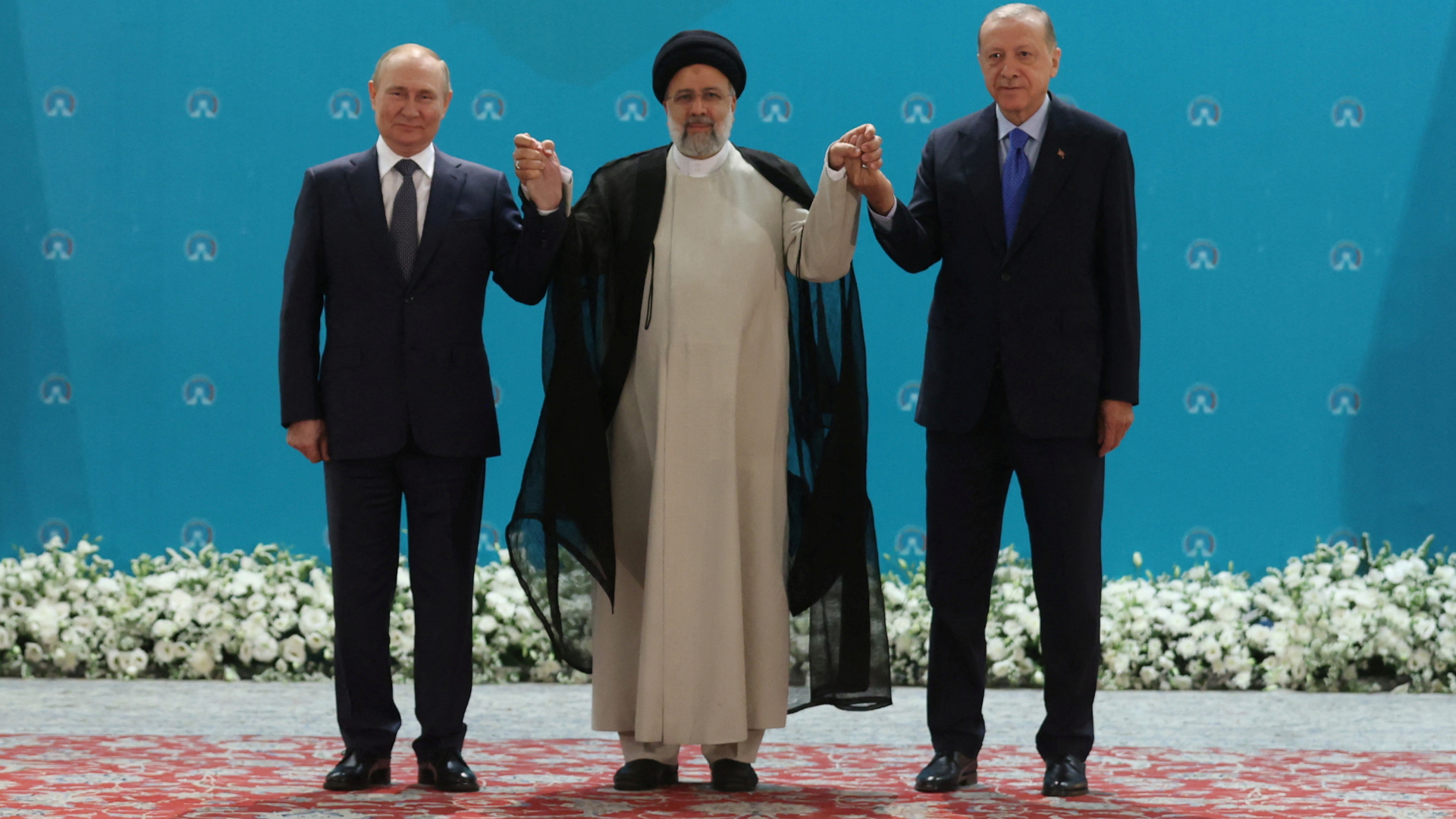 Die Präsidenten Wladimir Putin (Russland), Ebrahim Raisi (Iran) und Recep Tayyip Erdogan (Türkei) bei ihrem Treffen in Teheran  | via REUTERS