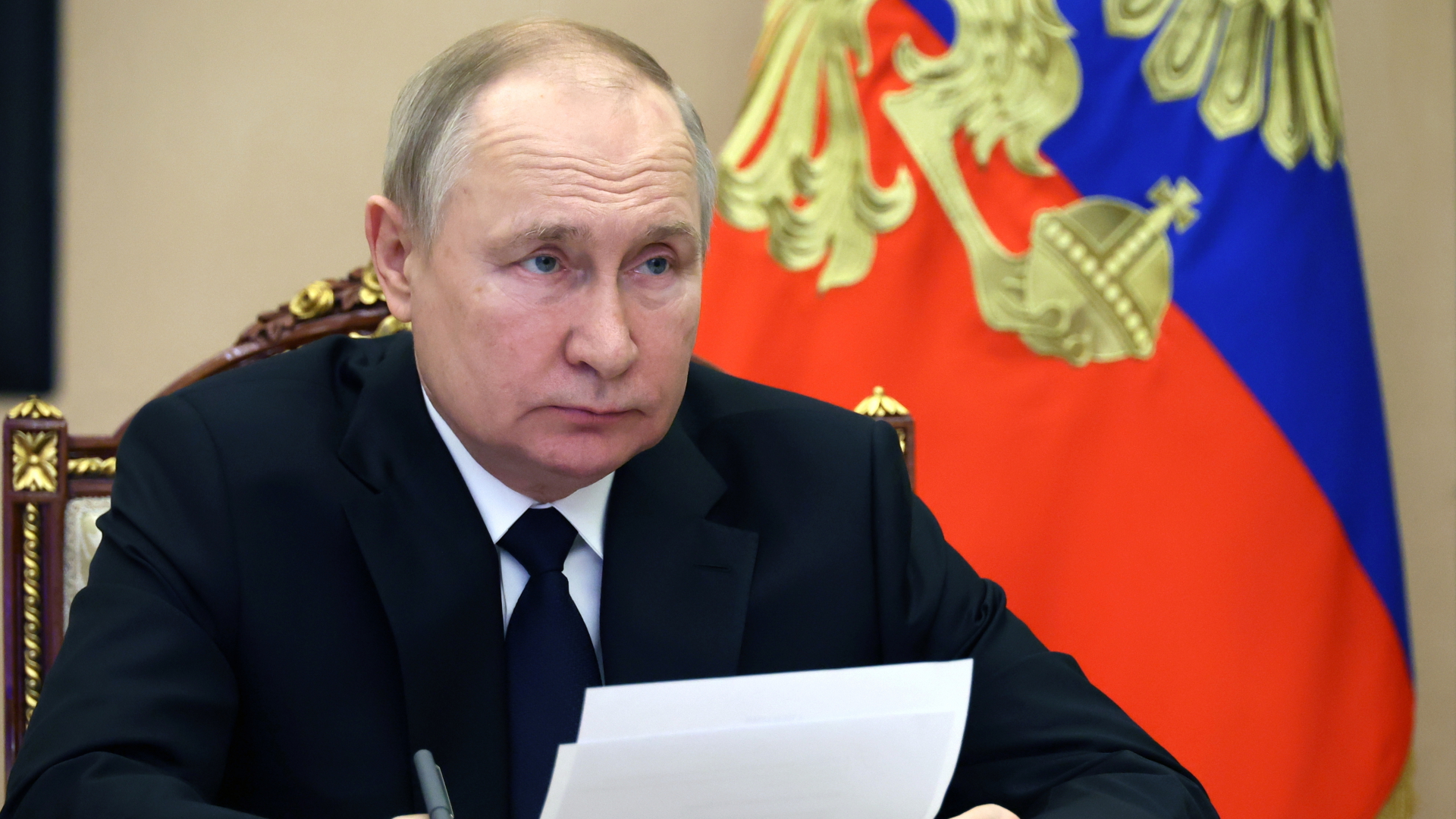 Dieses von der staatlichen russischen Nachrichtenagentur Sputnik via AP veröffentlichte Foto zeigt Wladimir Putin, Präsident von Russland (Archivbild).