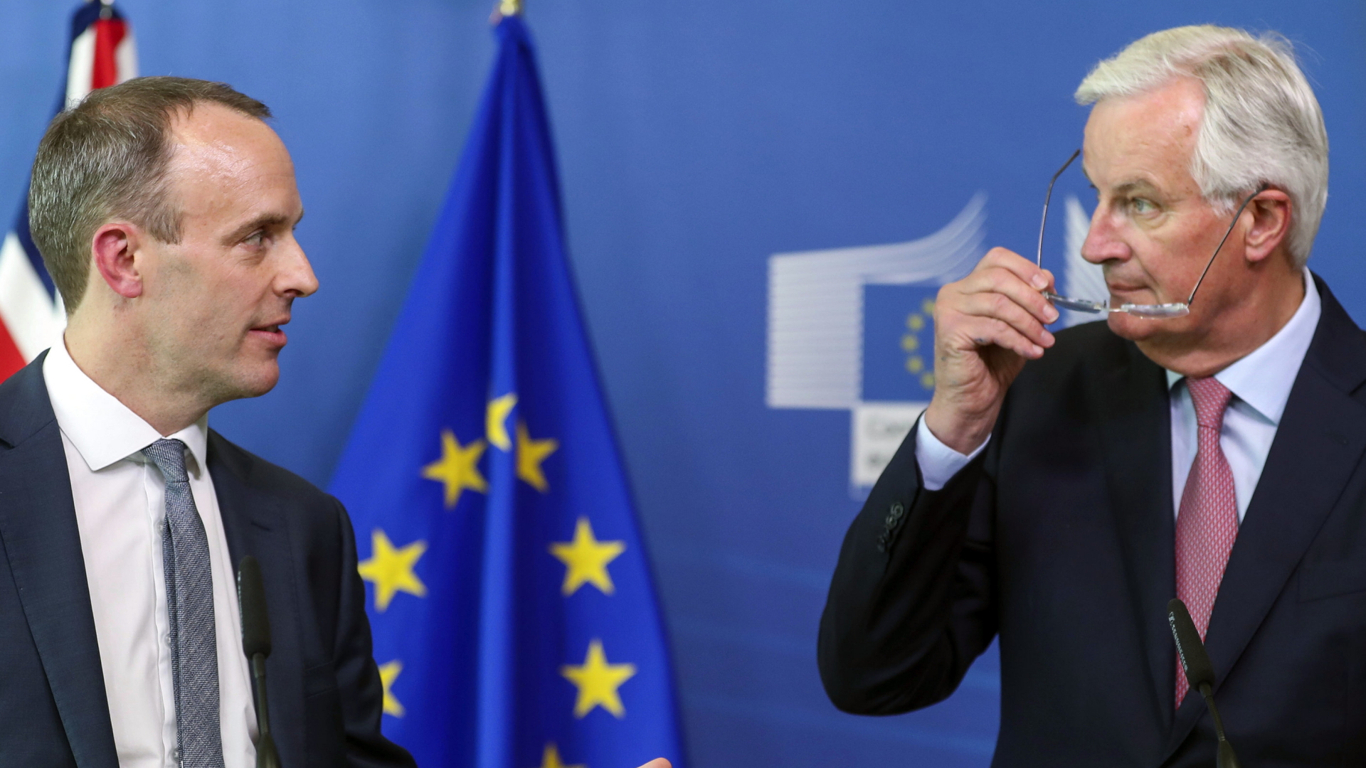 Brexit-Gespräche mit Raab und Barnier in Brüssel | dpa