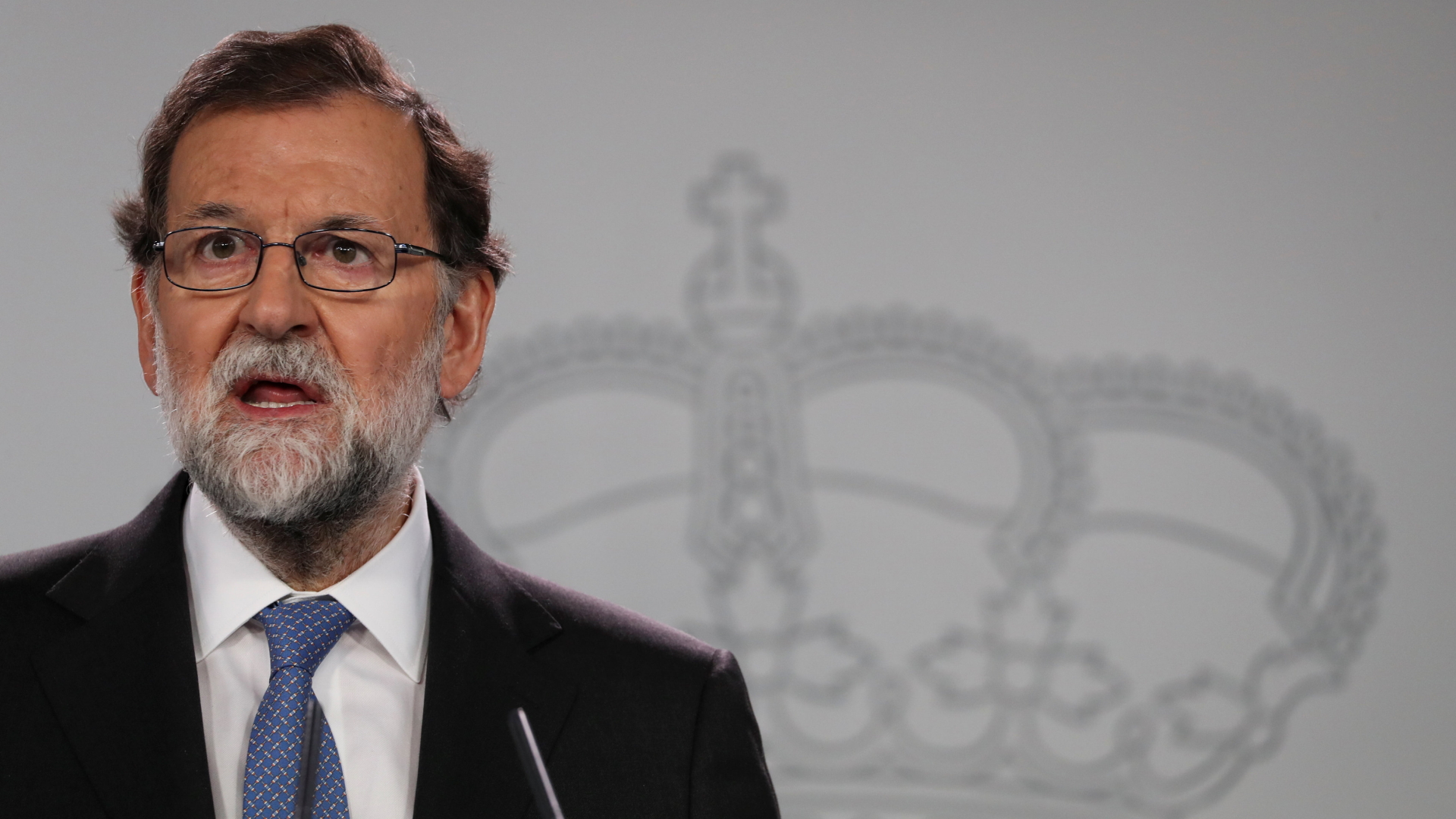 Spaniens Ministerpräsident Mariano Rajoy auf einer Pressekonferenz. | REUTERS
