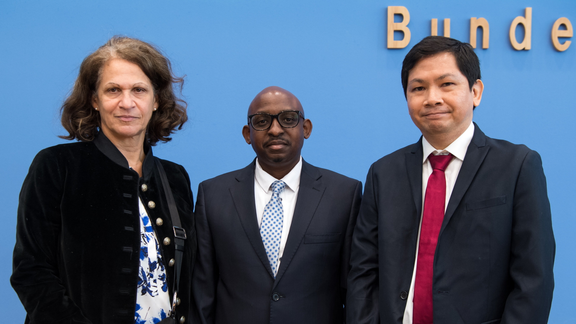 Mireille Fanon-Mendès-France, Sabelo Gumedze und Ricardo Sunga (von links) von der UN-Arbeitsgruppe für Menschen mit afrikanischer Abstammung