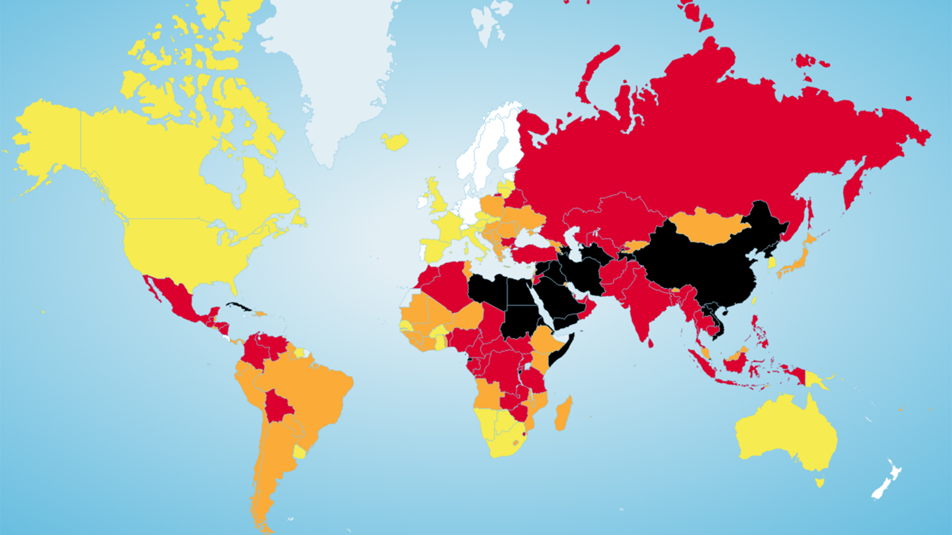 Weltkarte der Pressefreiheit von Reporter ohne Grenzen 2020 | Reporter ohne Grenzen