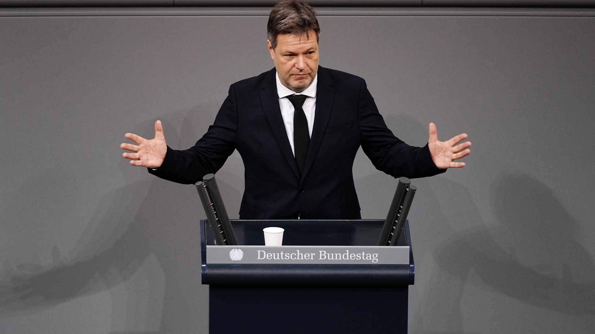 Robert Habeck am Rednerpult im Bundestag