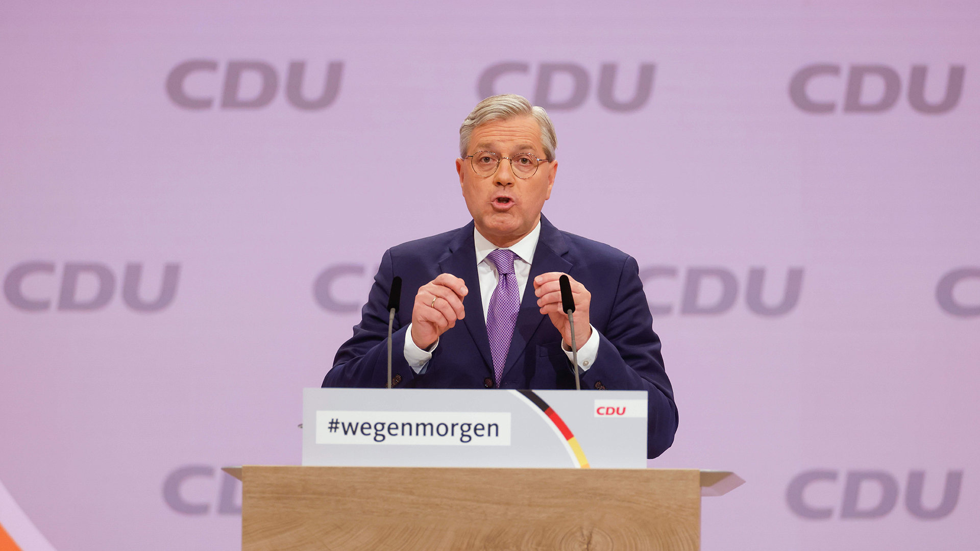 Norbert Röttgen spricht beim digitalen Bundesparteitag der CDU. | AFP