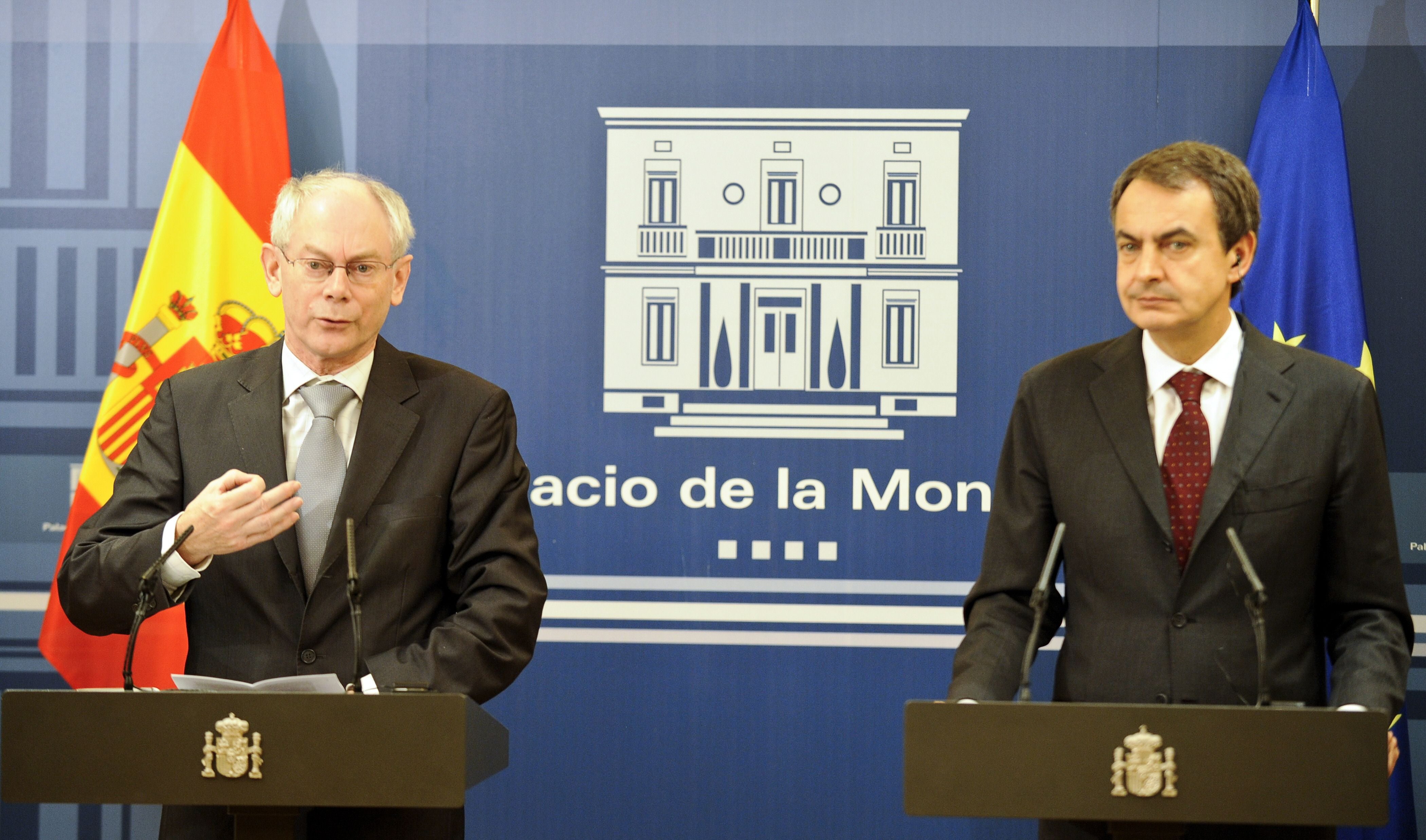 Van Rompuy und Spaniens Ministerpräsident Zapatero in Madrid