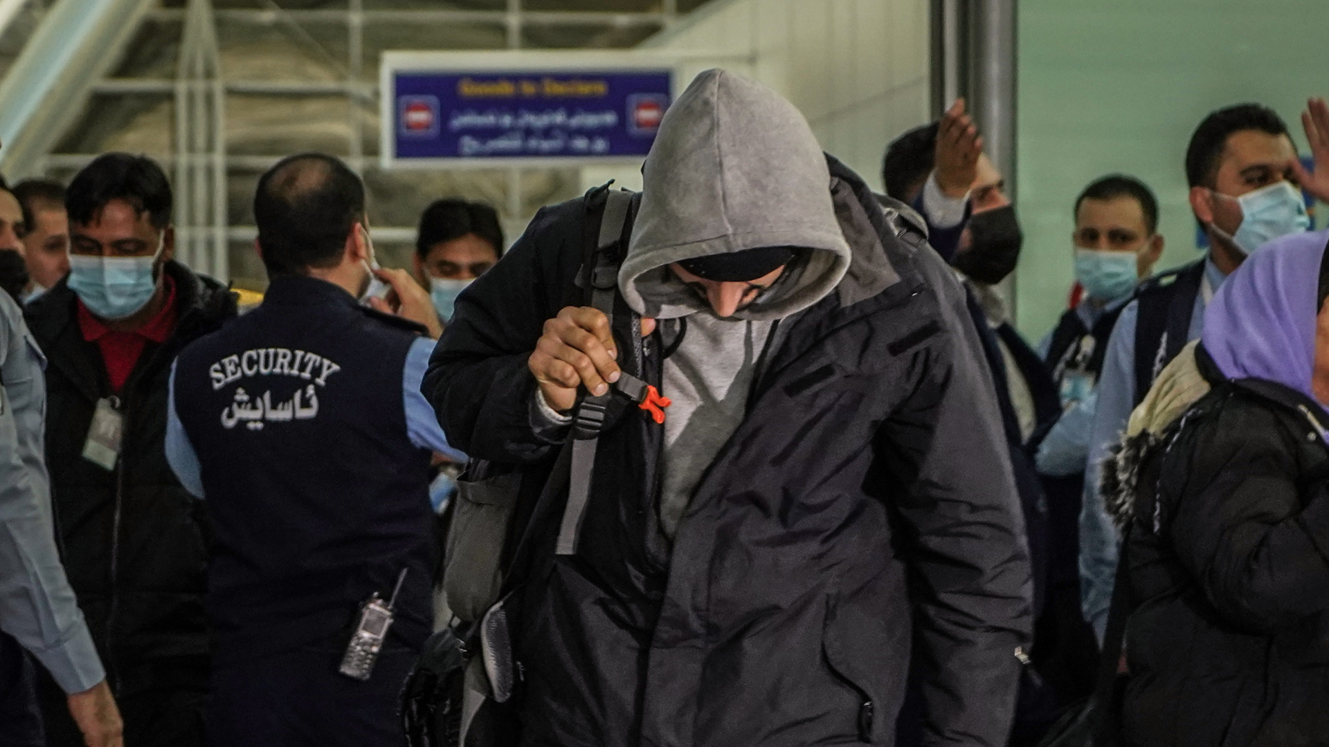 Rückkehrer aus Belarus auf dem irakischen Flughafen Erbil