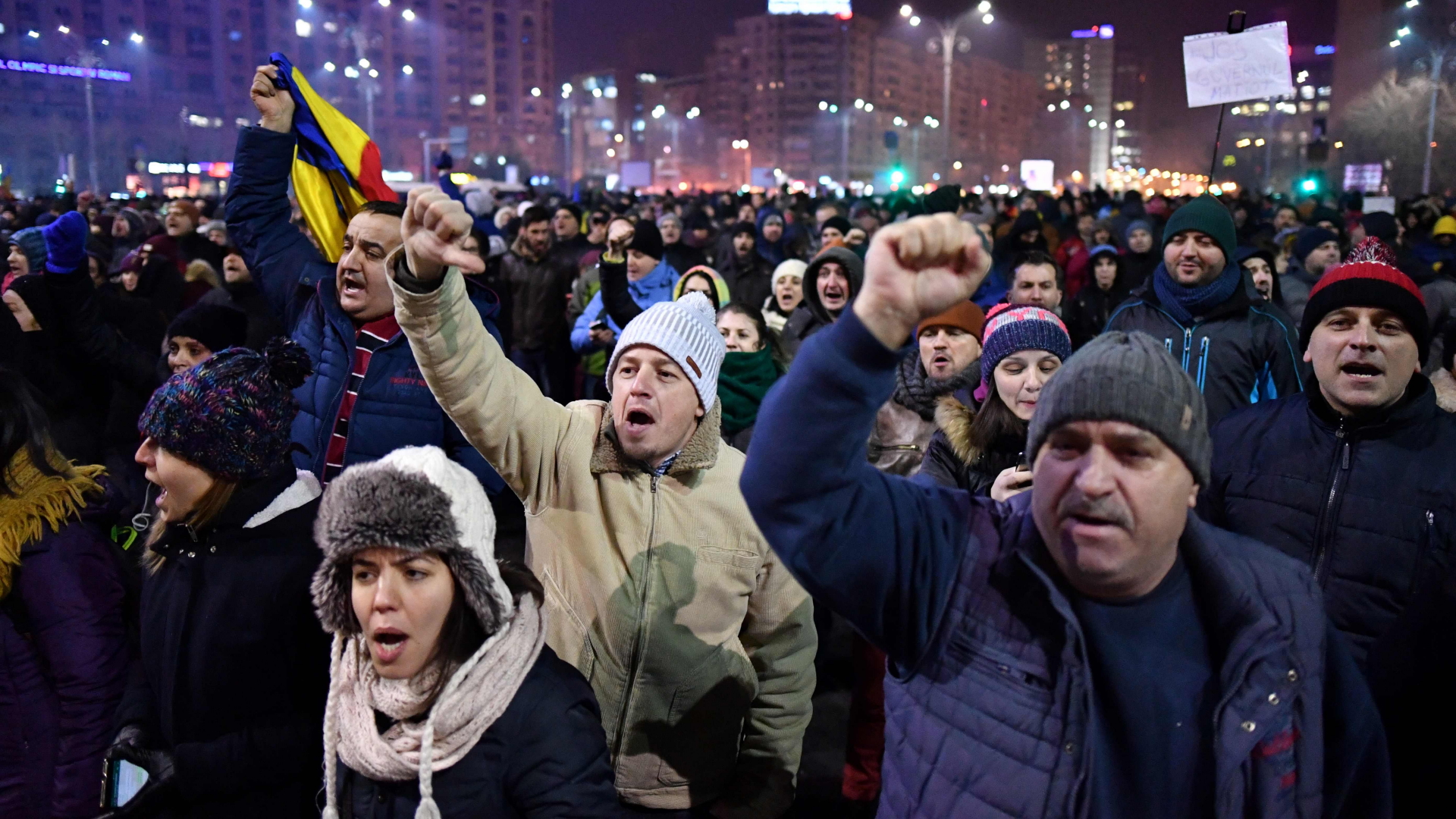 Massenproteste gegen das umstrittene Amnestiegesetz in Rumänien