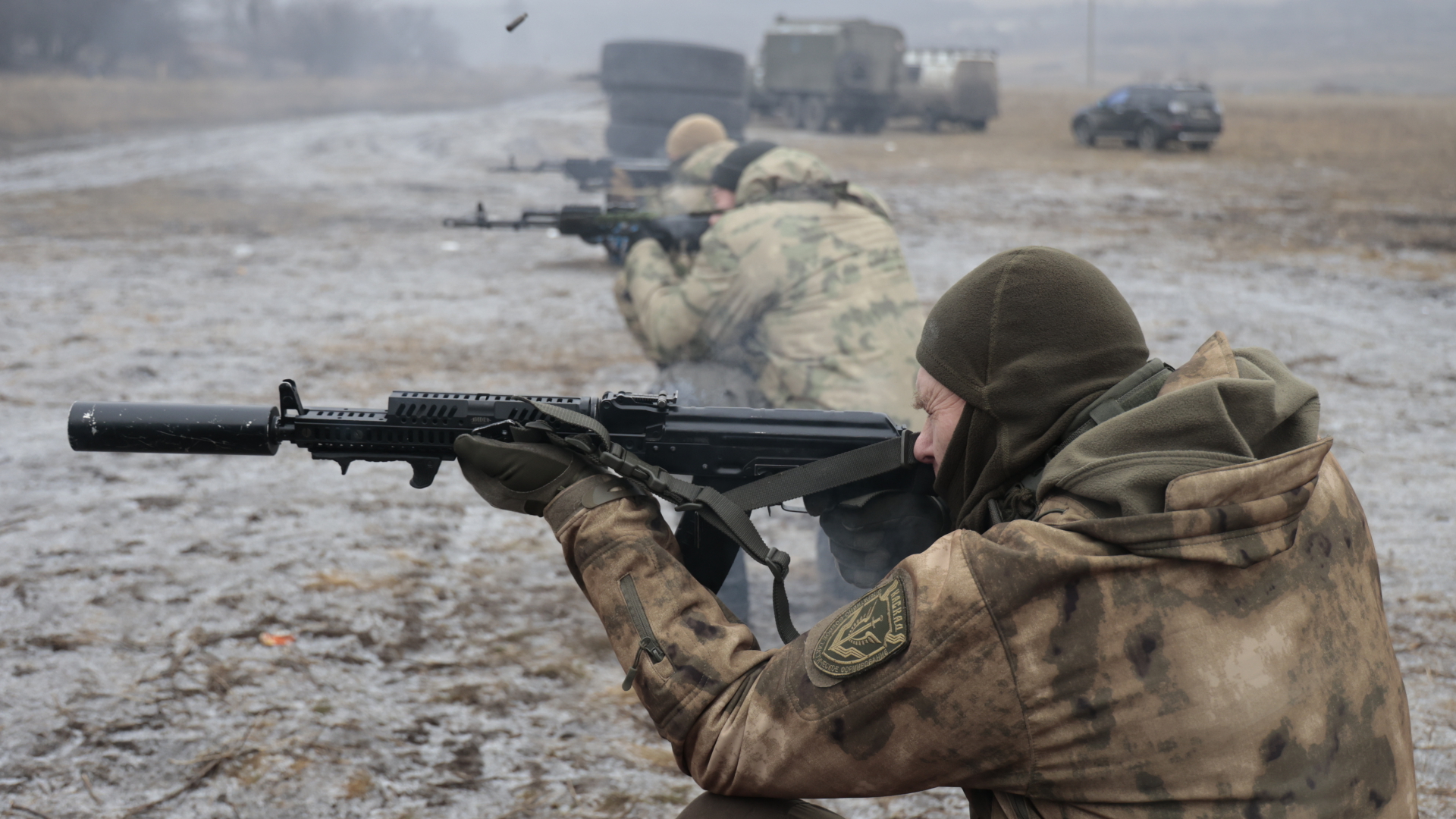 Russischde Soldaten in Donezk.