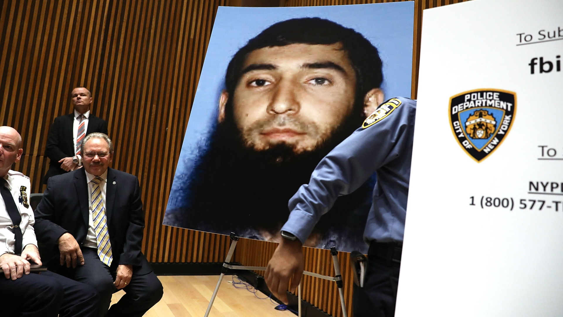 Pressekonferenz der New Yorker Polizei, bei der Sayfullo Saipov als mutmaßlicher Attentäter genannt wurde. | AFP