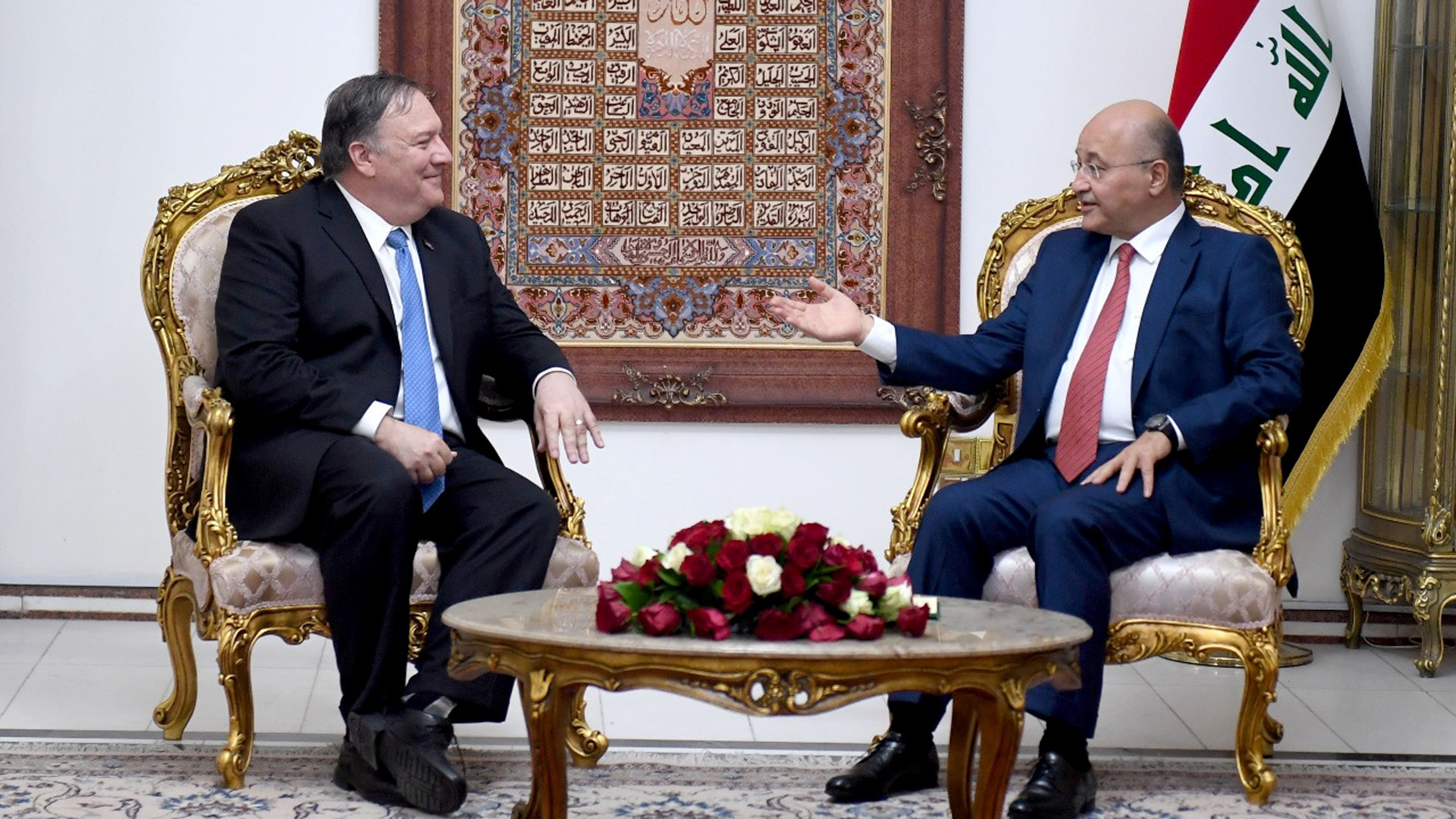 US-Außenminister Pompeo und der irakische Präsident Barham Saleh | REUTERS