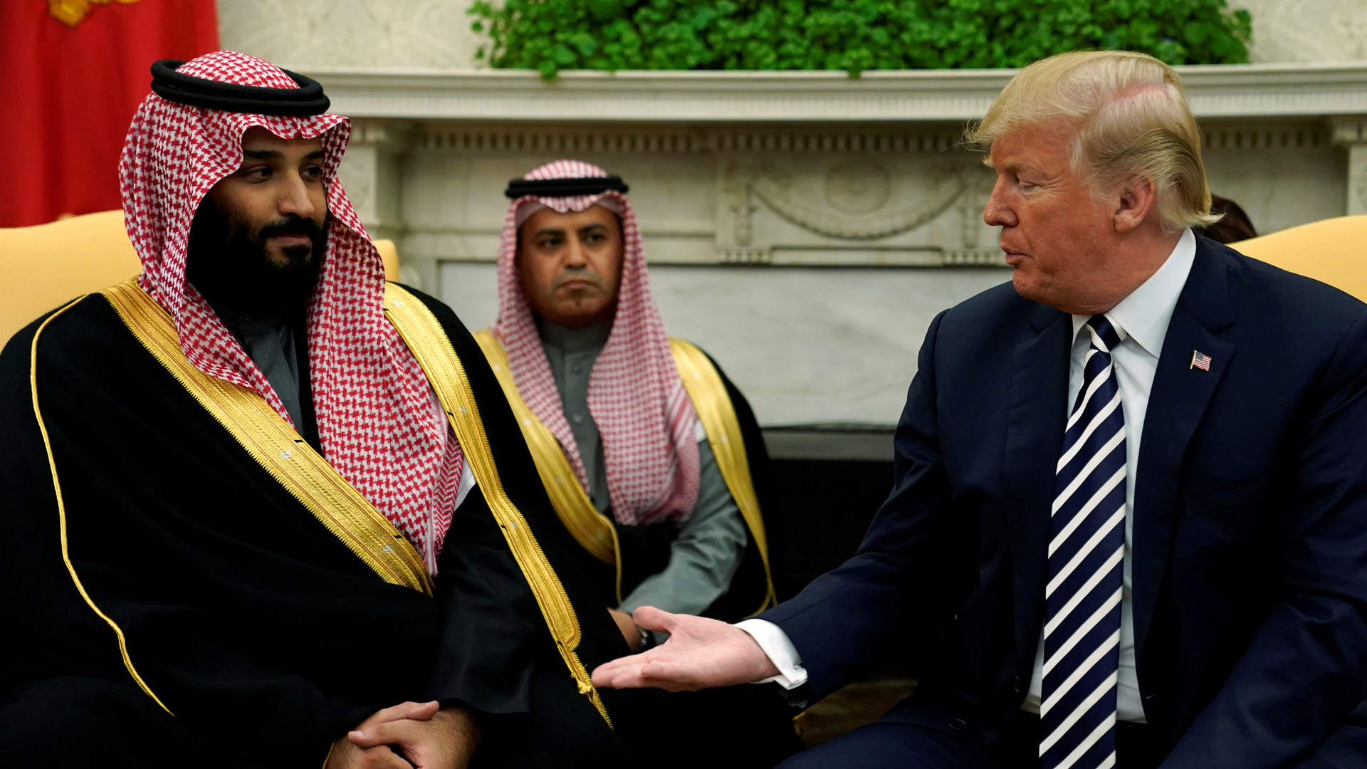 Der saudische Kronprinz bin Salman und US-Präsident Trump bei einem Treffen im März 2018 | REUTERS