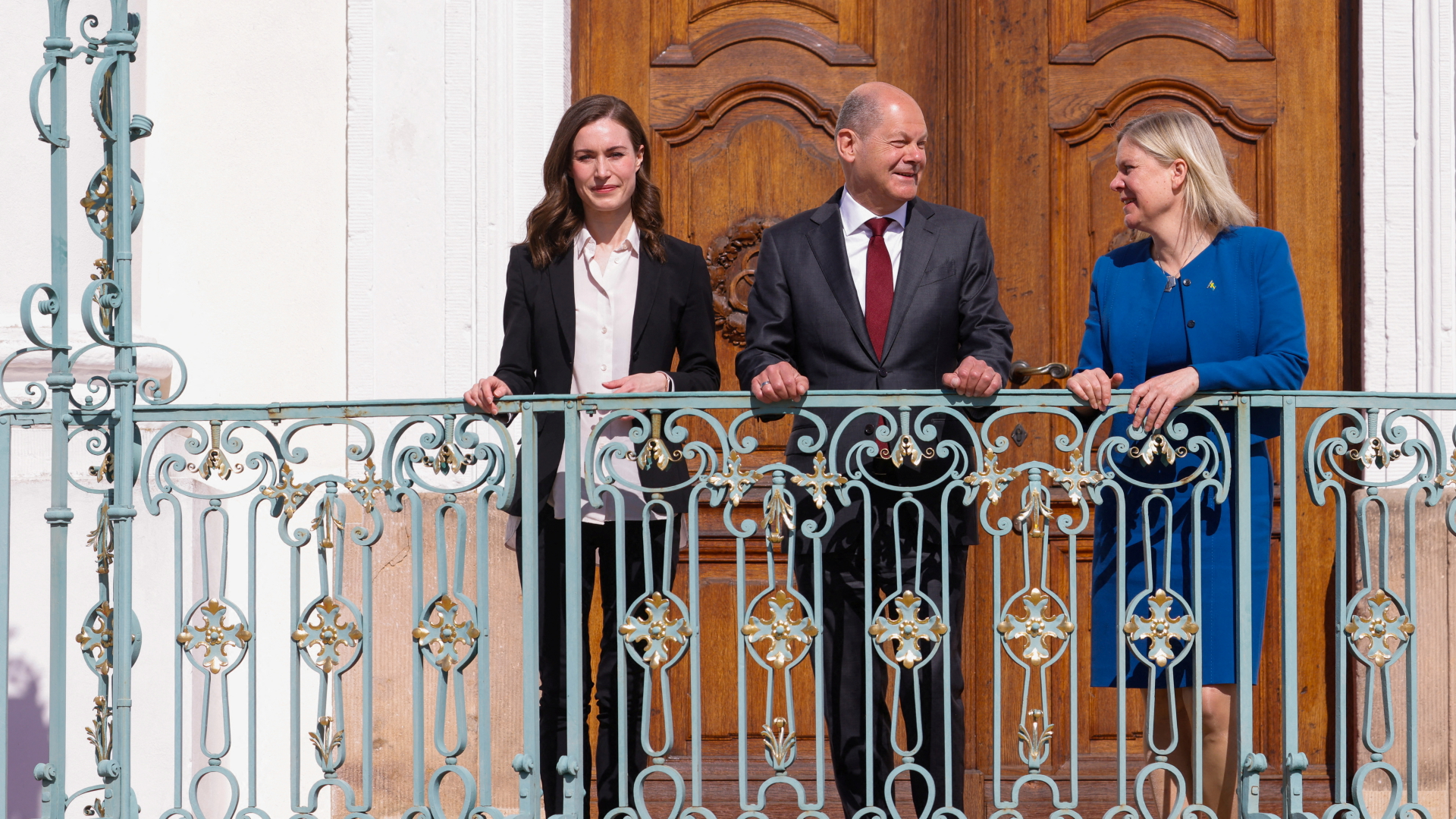 Bundeskanzler Olaf Scholz mit der finnischen Ministerpräsidentin Sanna Marin und der schwedischen Ministerpräsidentin Magdalena Andersson | REUTERS