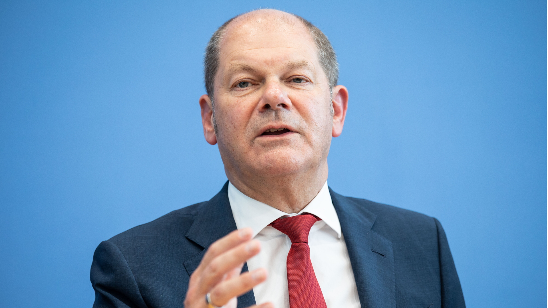 Bundesfinanzminister Olaf Scholz bei der Pressekonferenz zum Haushalt 2020