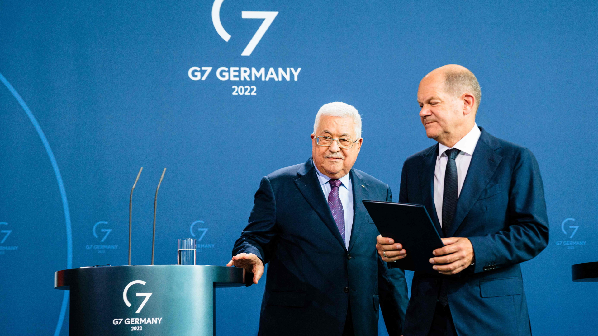 Mahmoud Abbas und Olaf Scholz