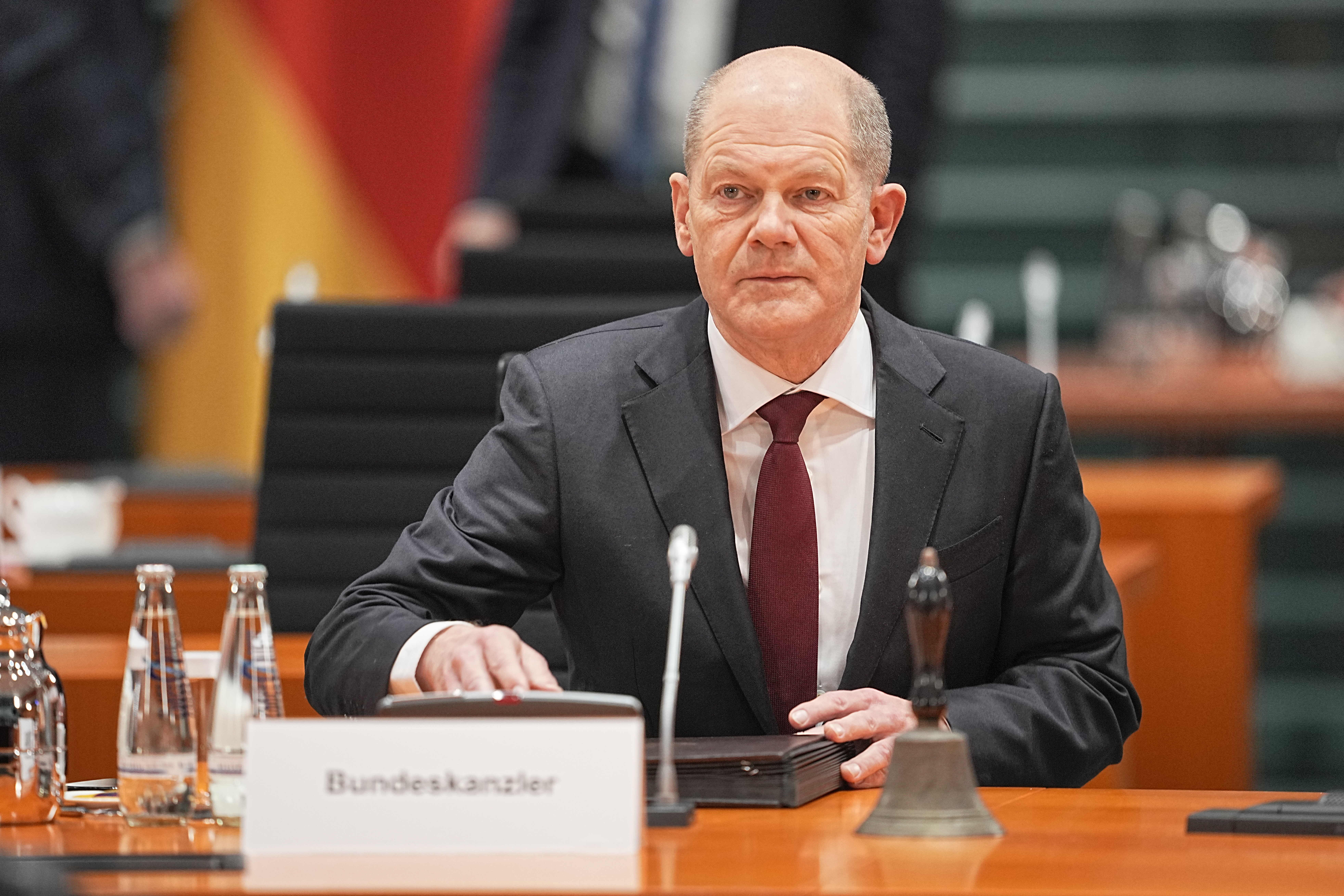 Olaf Scholz bei einer Kabinettssitzung in Berlin