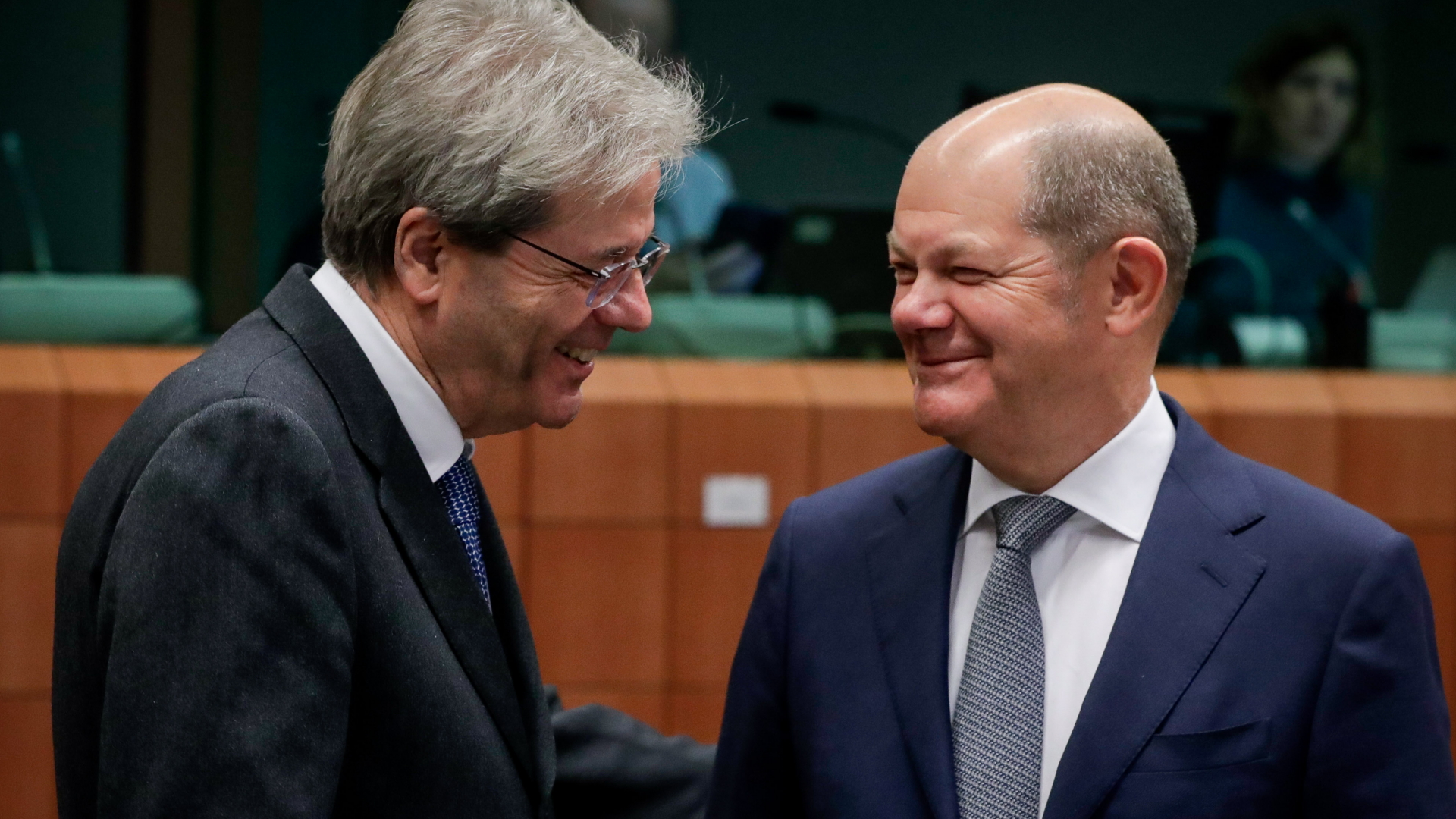 Bundesfinanzminister Olaf Scholz und EU-Währungskommissar Paolo Gentiloni | STEPHANIE LECOCQ/EPA-EFE/REX