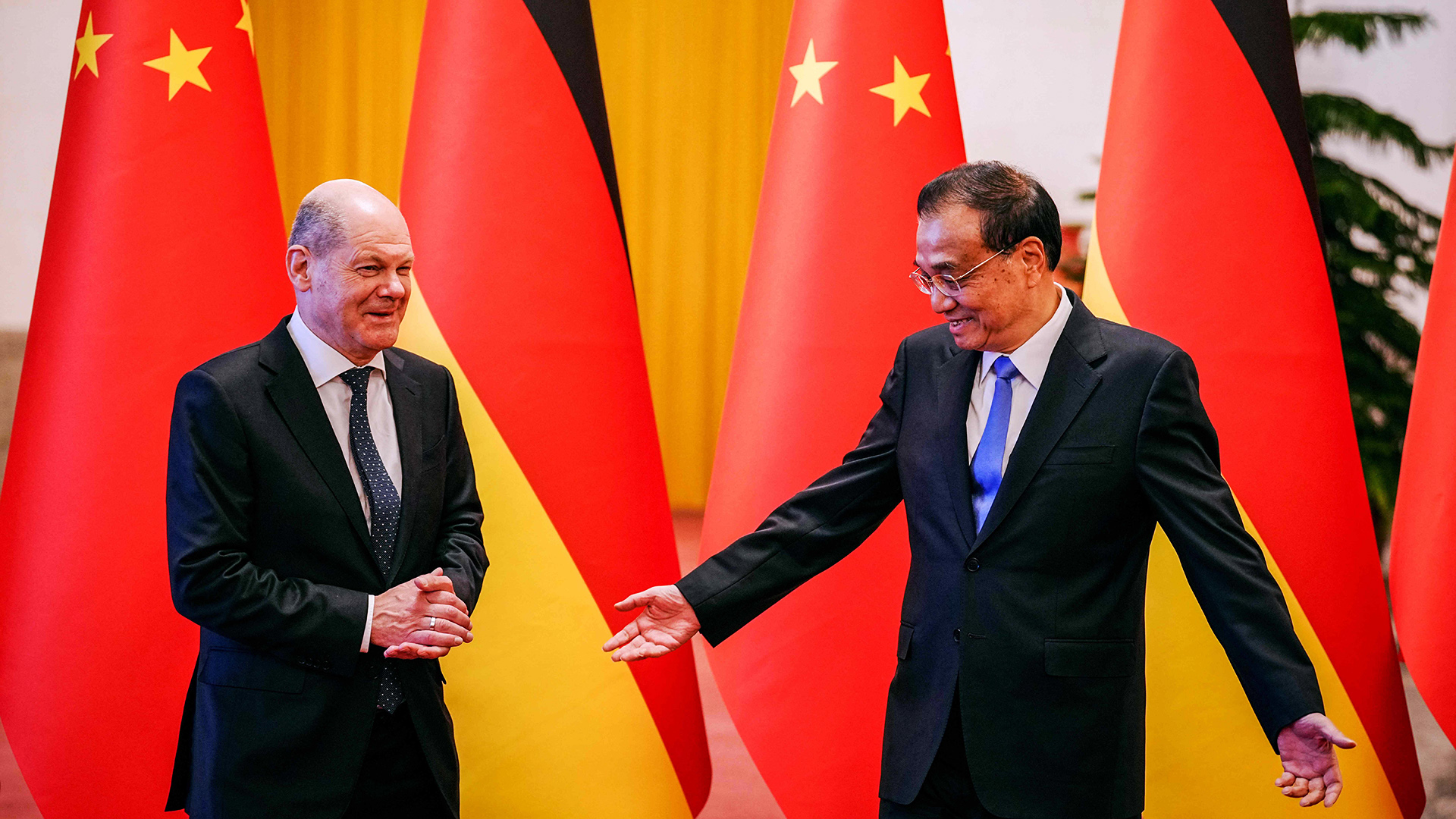 Olaf Scholz und Li Keqiang | AFP