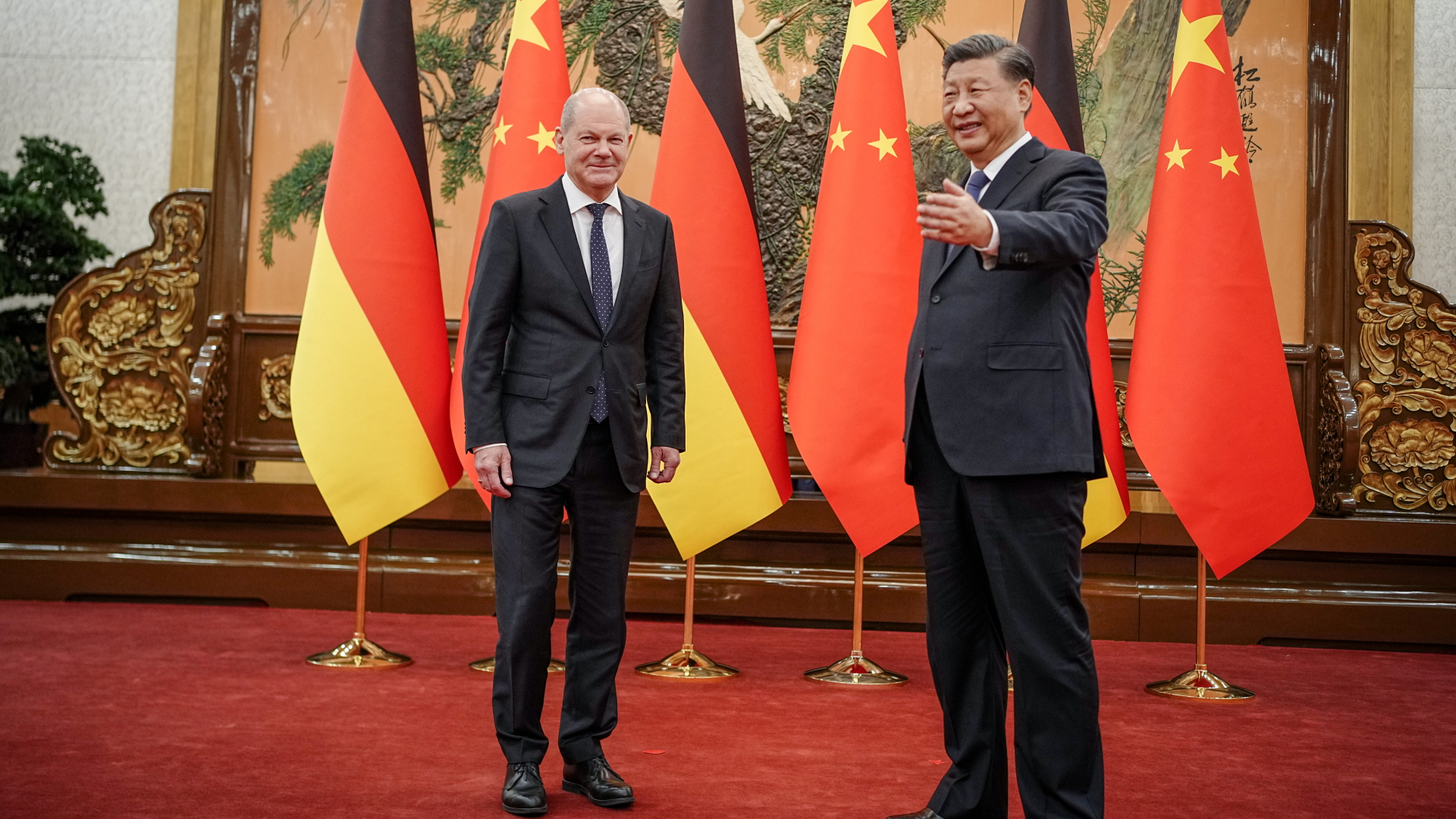 Bundeskanzler Olaf Scholz und der chinesische Präsident Xi Jinping bei einem Treffen im November 2022.