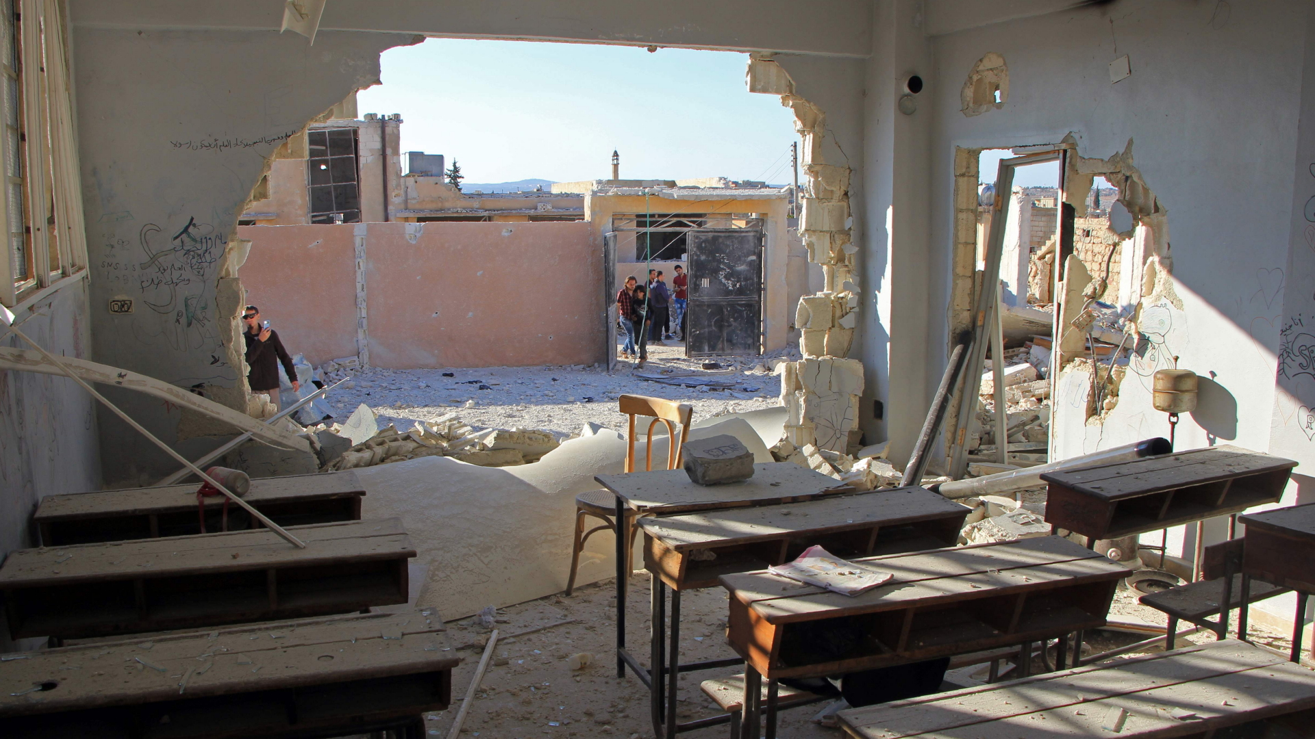 Durch Luftangriff zerstörte syrische Schule | AFP