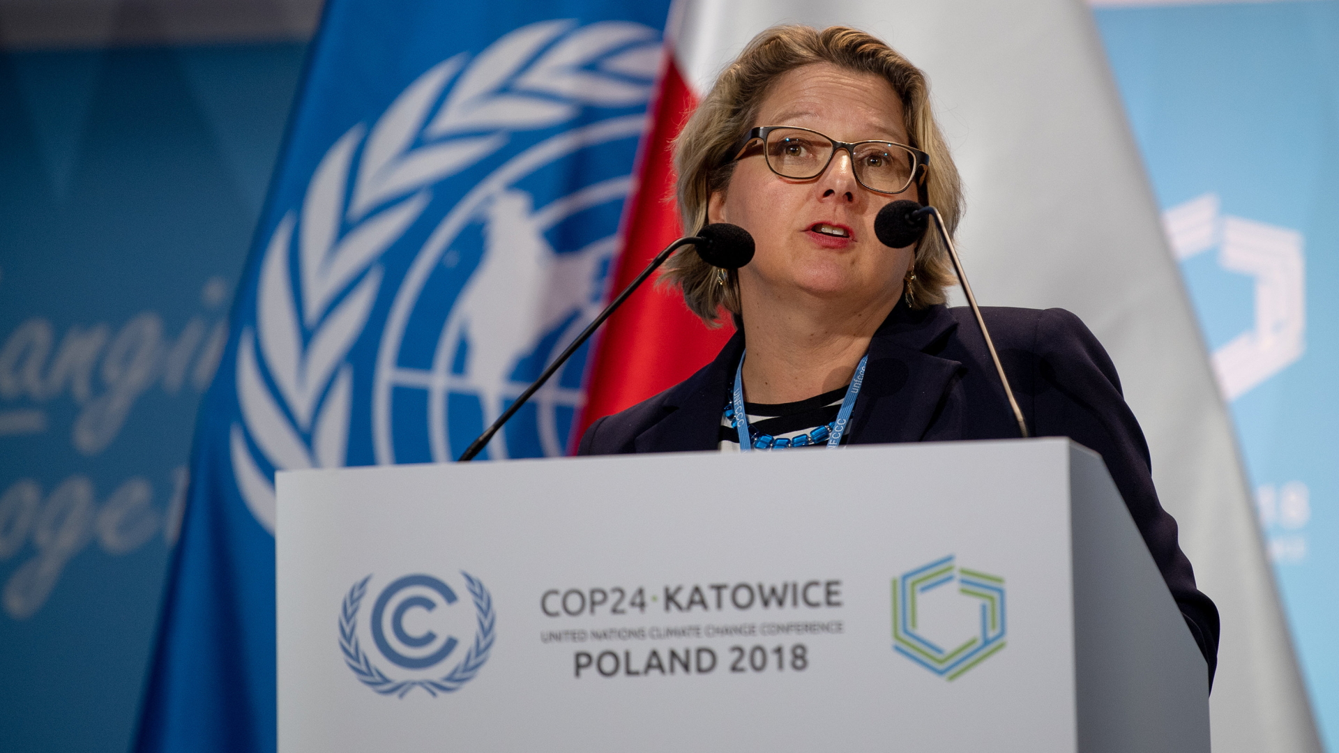 Umweltministerin Svenja Schulze beim Klimagipfel in Kattowitz | Bildquelle: dpa