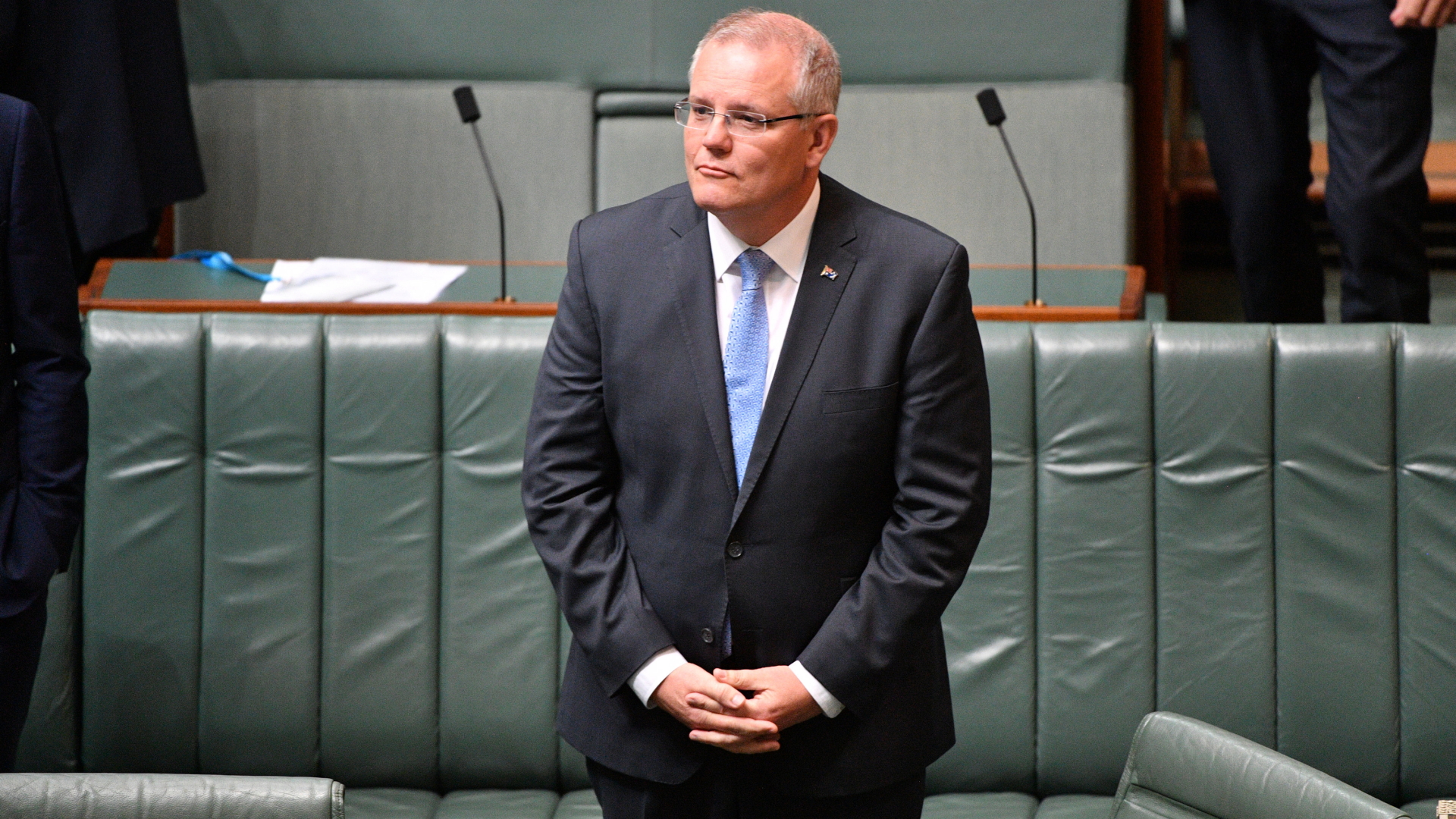 Australiens Premier Scott Morrison vor seiner Entschuldigungsansprache an die Opfer sexuellen Missbrauchs. | Bildquelle: REUTERS
