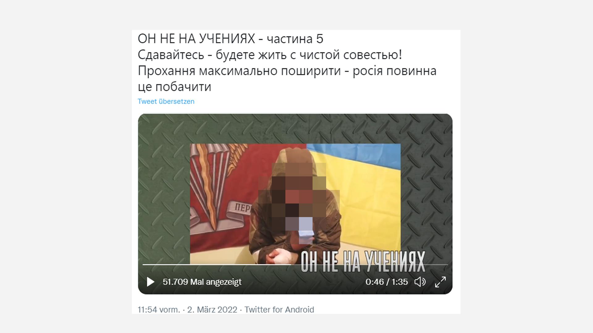 Screenshot | Ukrainische Streitkräfte auf Twitter