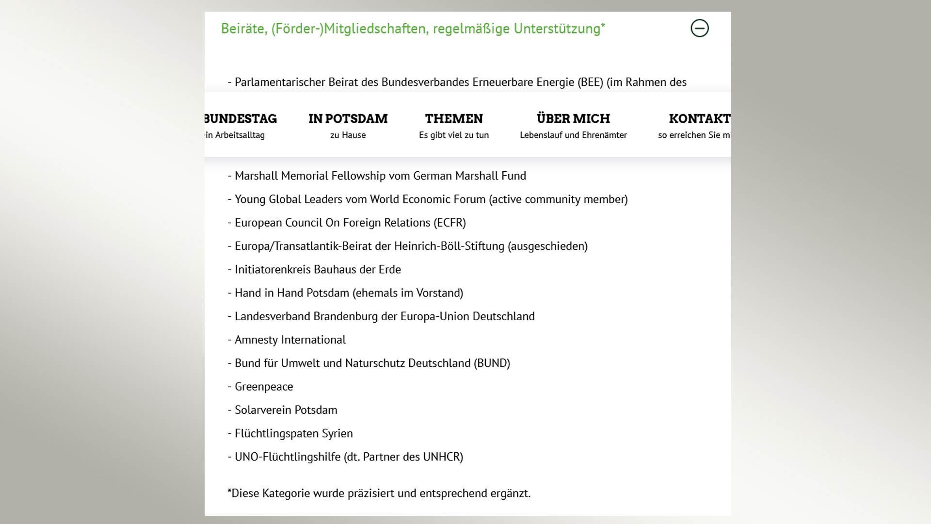 screenshot von der website gruene.de | Grüne