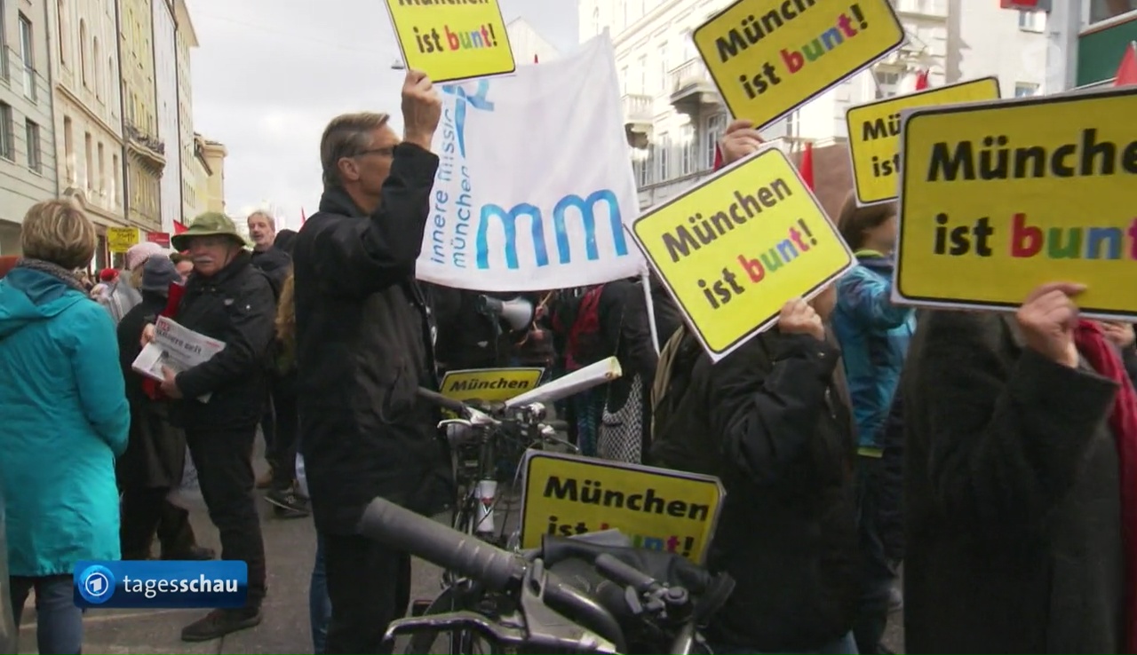 Demonstration gegen Münchener Sonderweg bei Integration