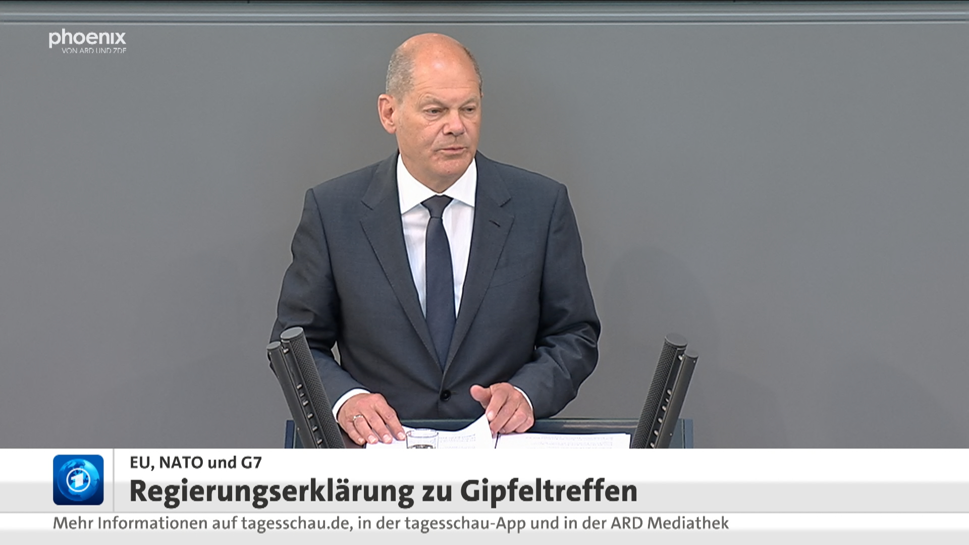 tagesschau live: Regierungserklärung Kanzler Scholz im Bundestag