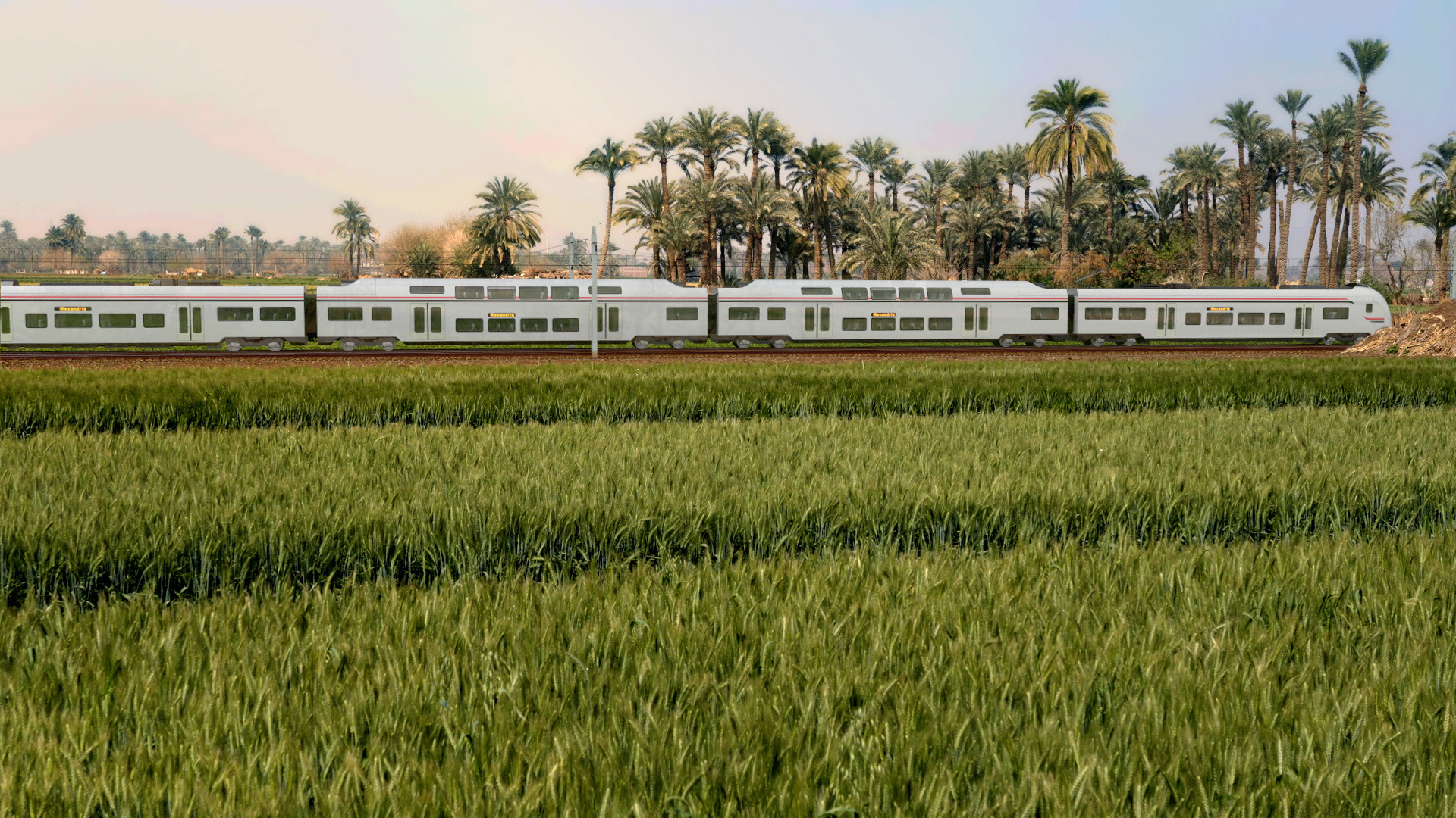 Die Illustration zeigt einen Siemens- Zug in Ägypten. | picture alliance/dpa/Siemens AG