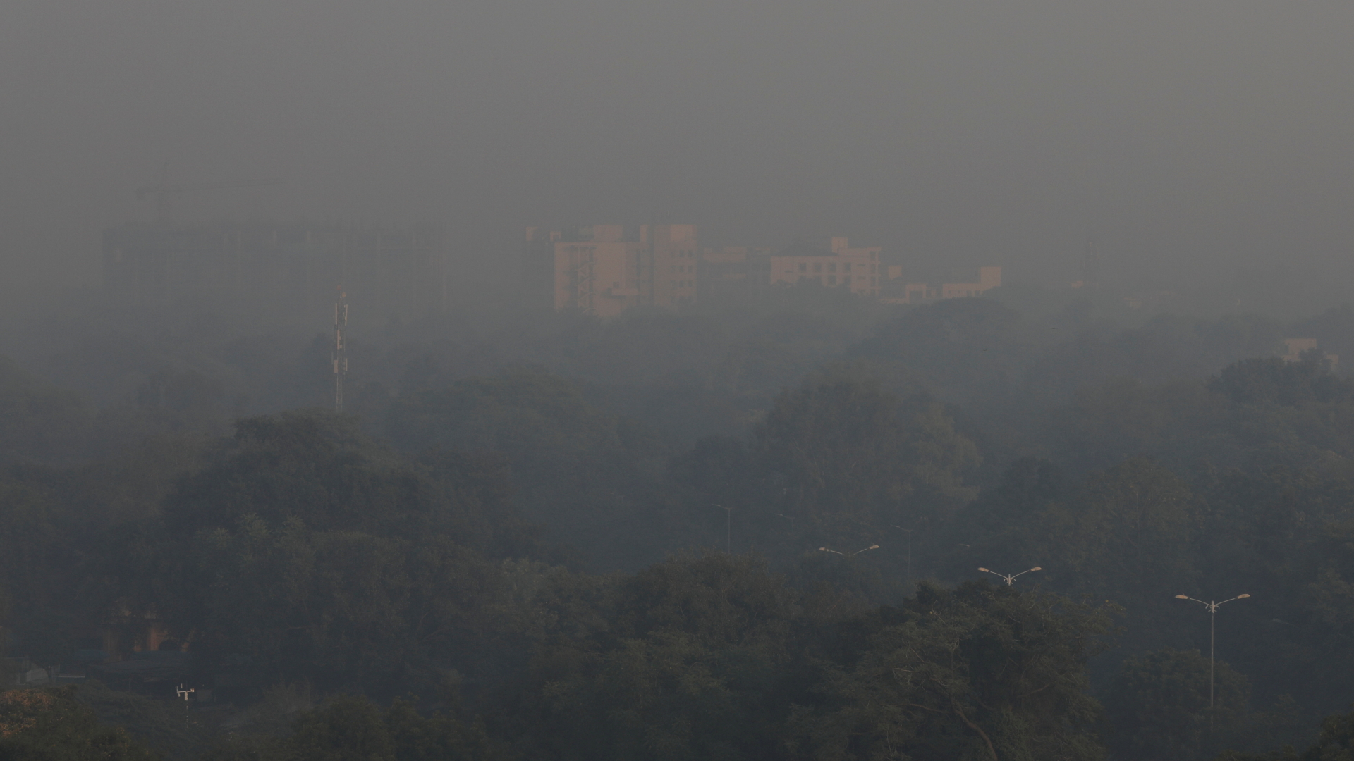 Dichter Smog über Indiens Hauptstadt Neu-Delhi. | REUTERS