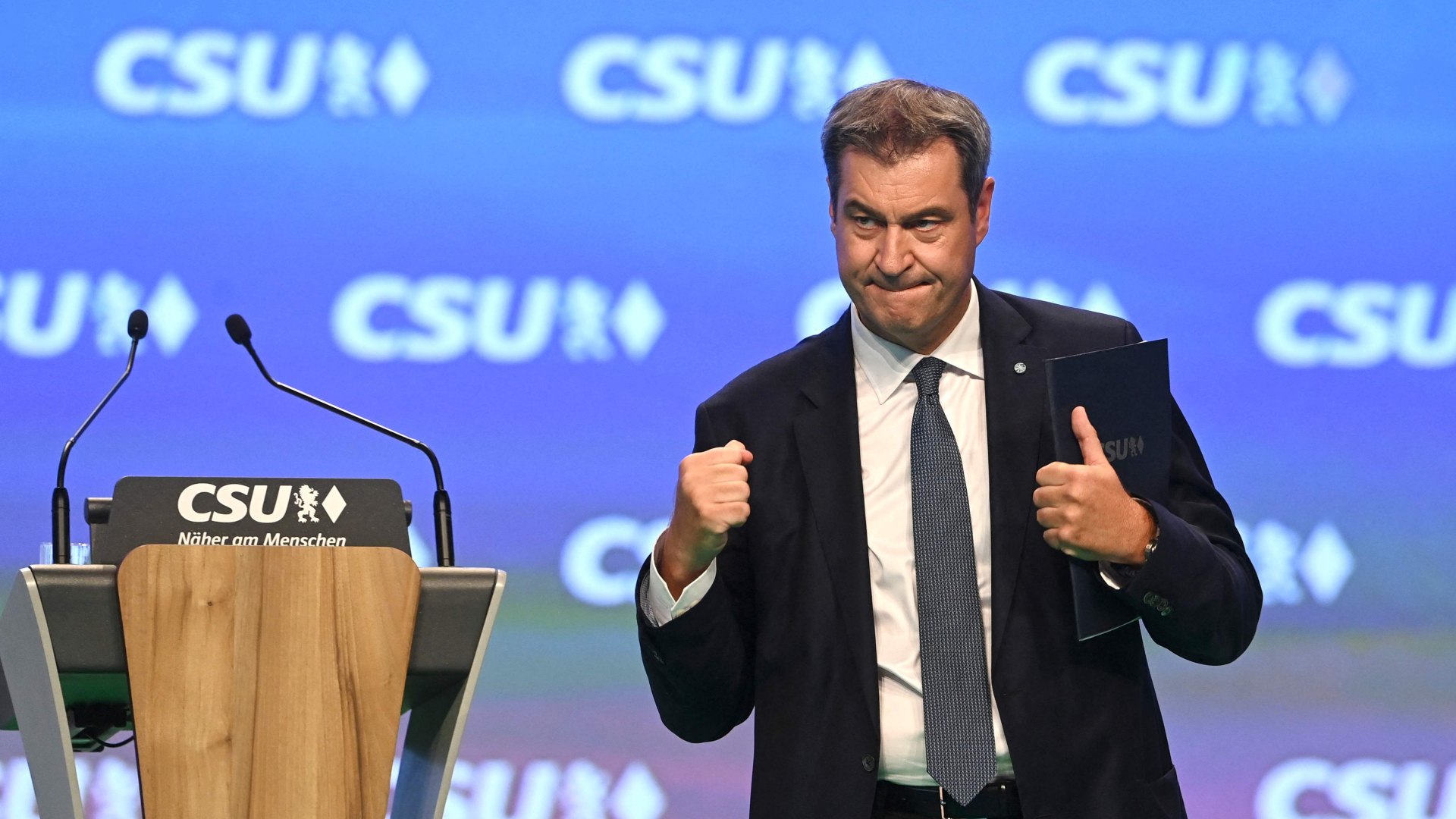 Markus Söder auf dem CSU-Parteitag | AFP