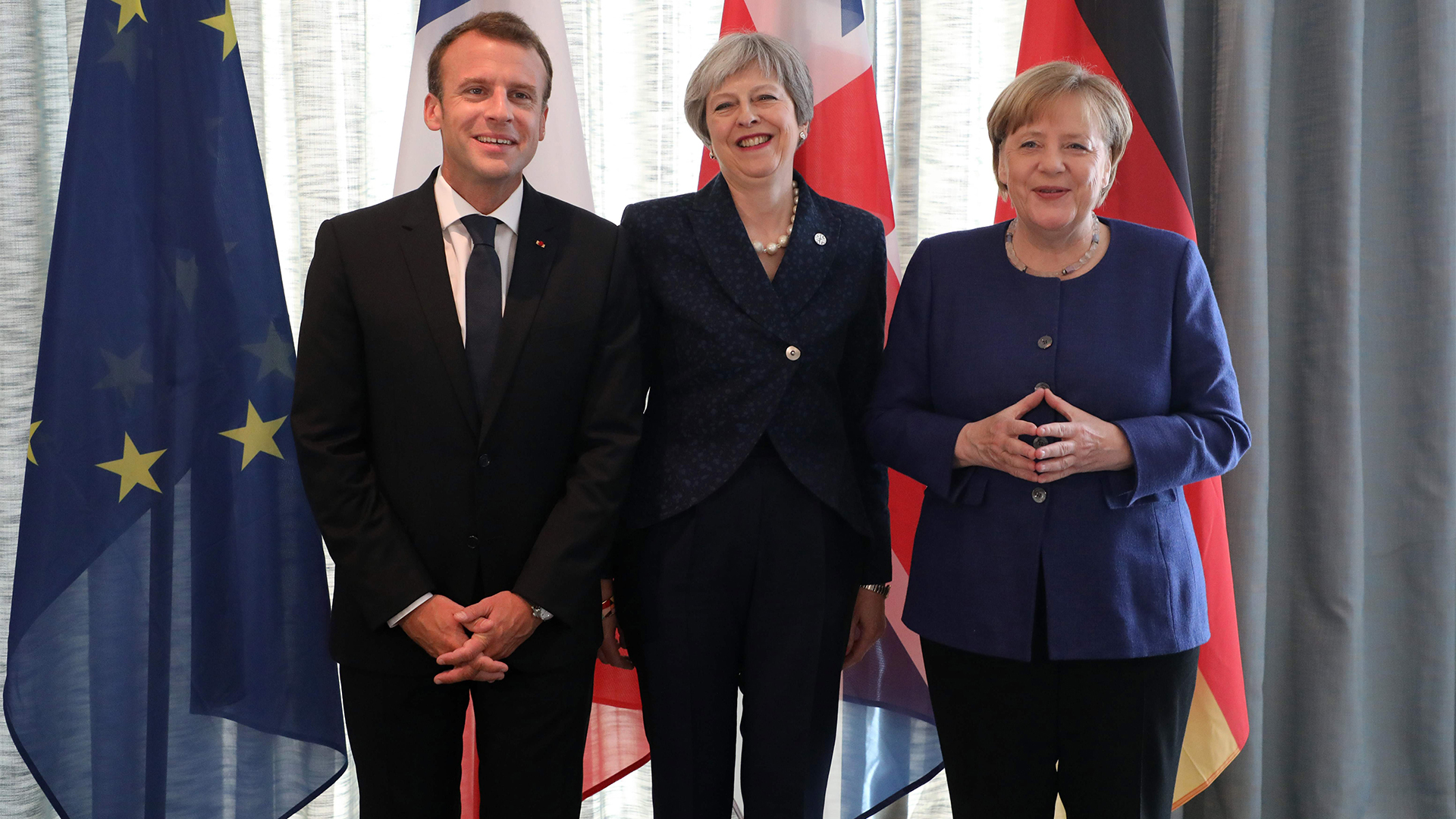Emmanuel Macron, Theresa May und Angela Merkel | AFP