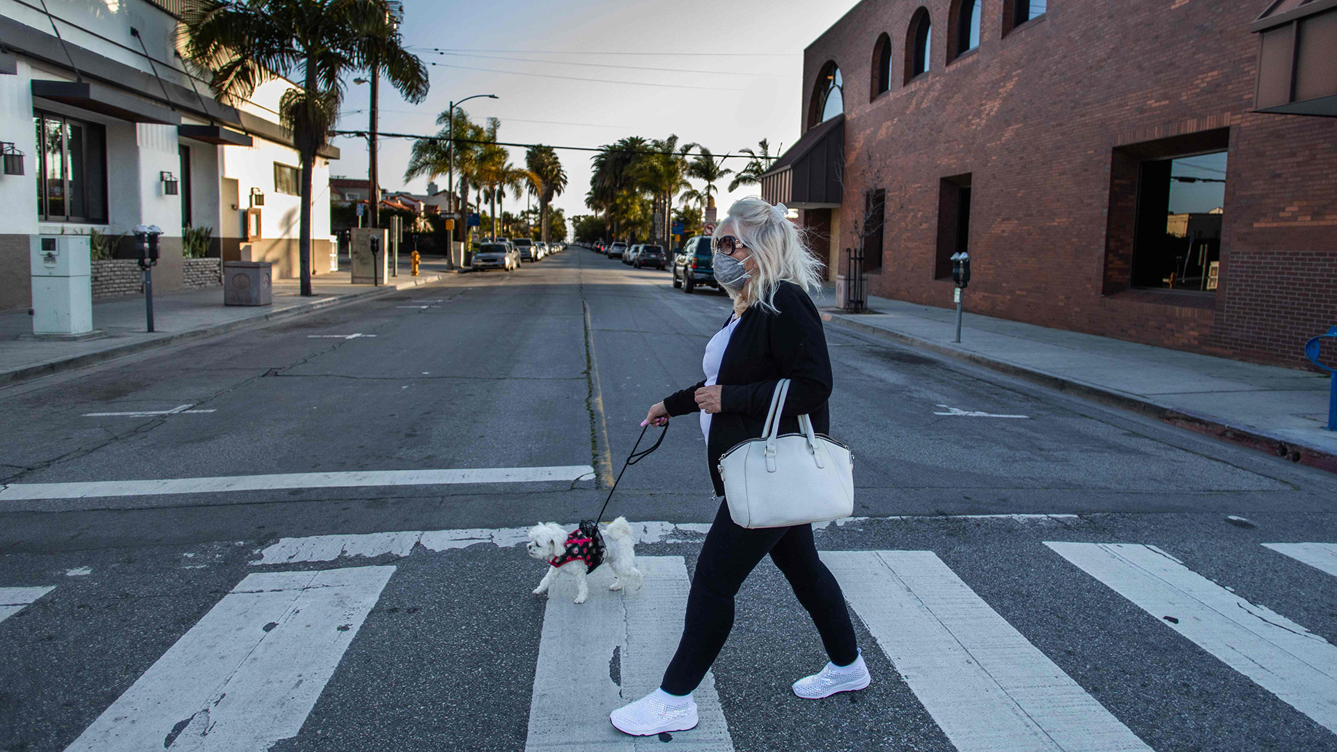 Eine Frau geht mit ihrem Hund spazieren | AFP