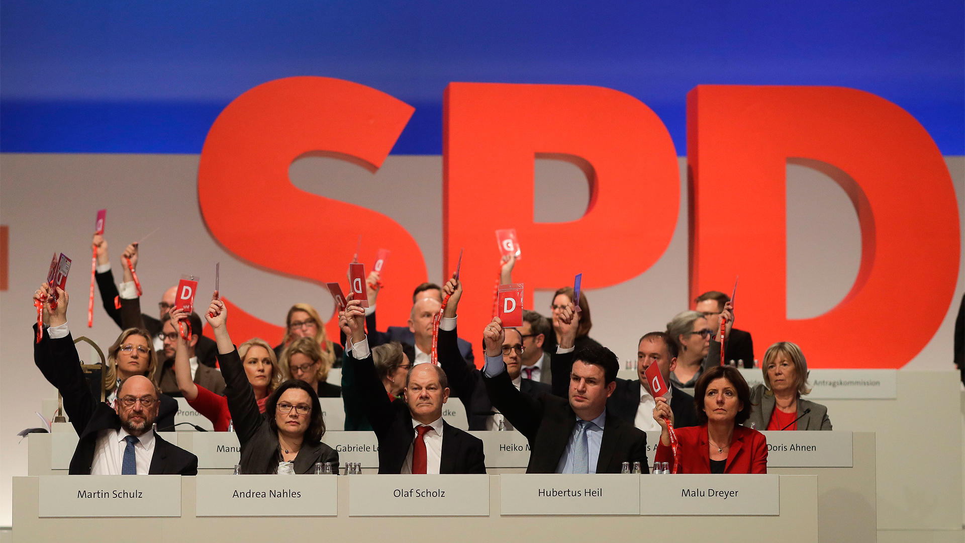 Abstimmung beim SPD-Parteitag