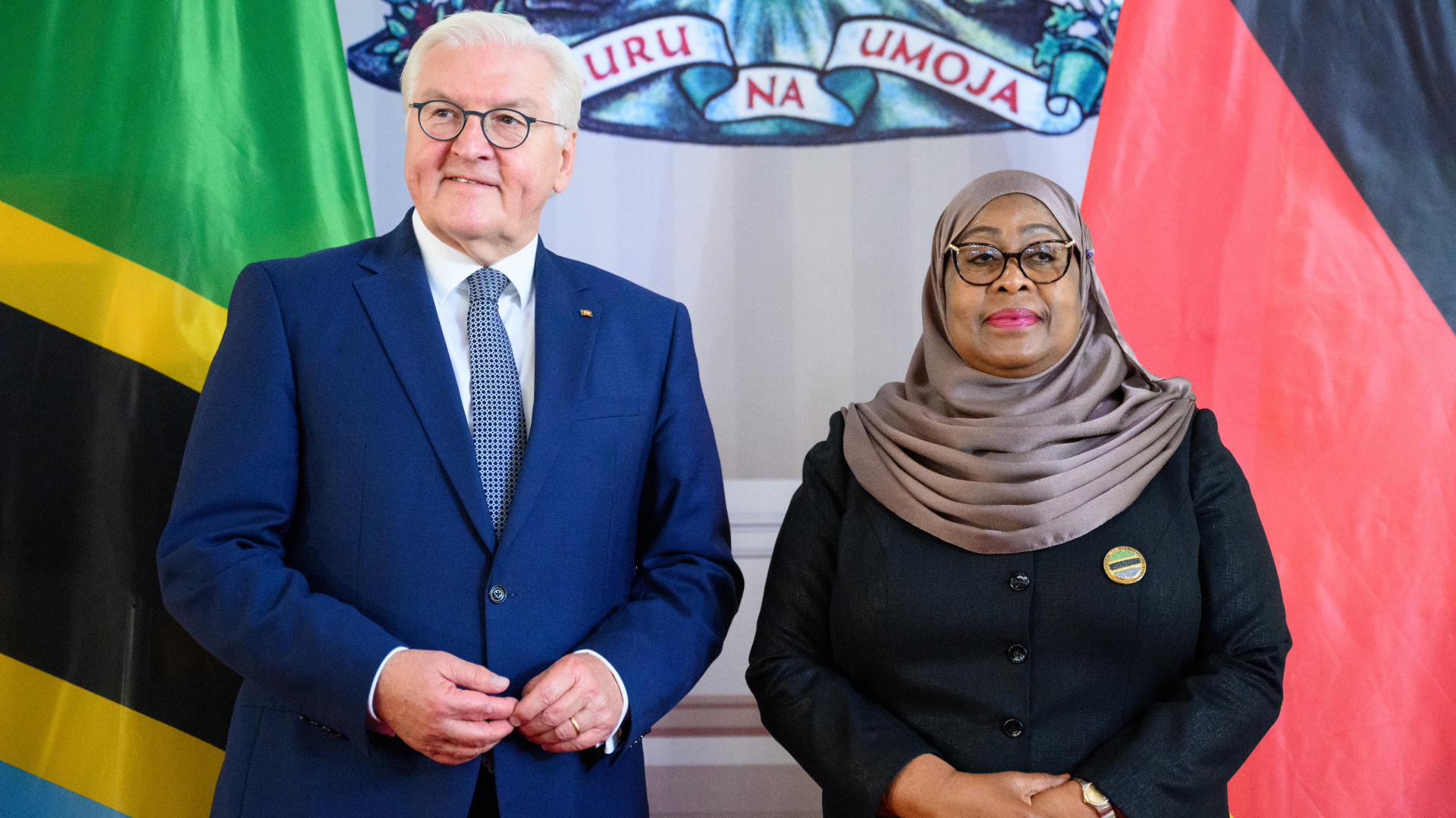 Bundespräsident Steinmeier und Tansanias Staatspräsidentin Samia Suluhu Hassan 