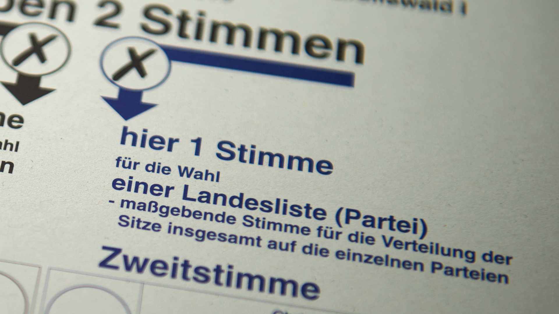 Ausschnitt eines Stimmzettels für die Bundestagswahl | picture alliance / Stefan Sauer/