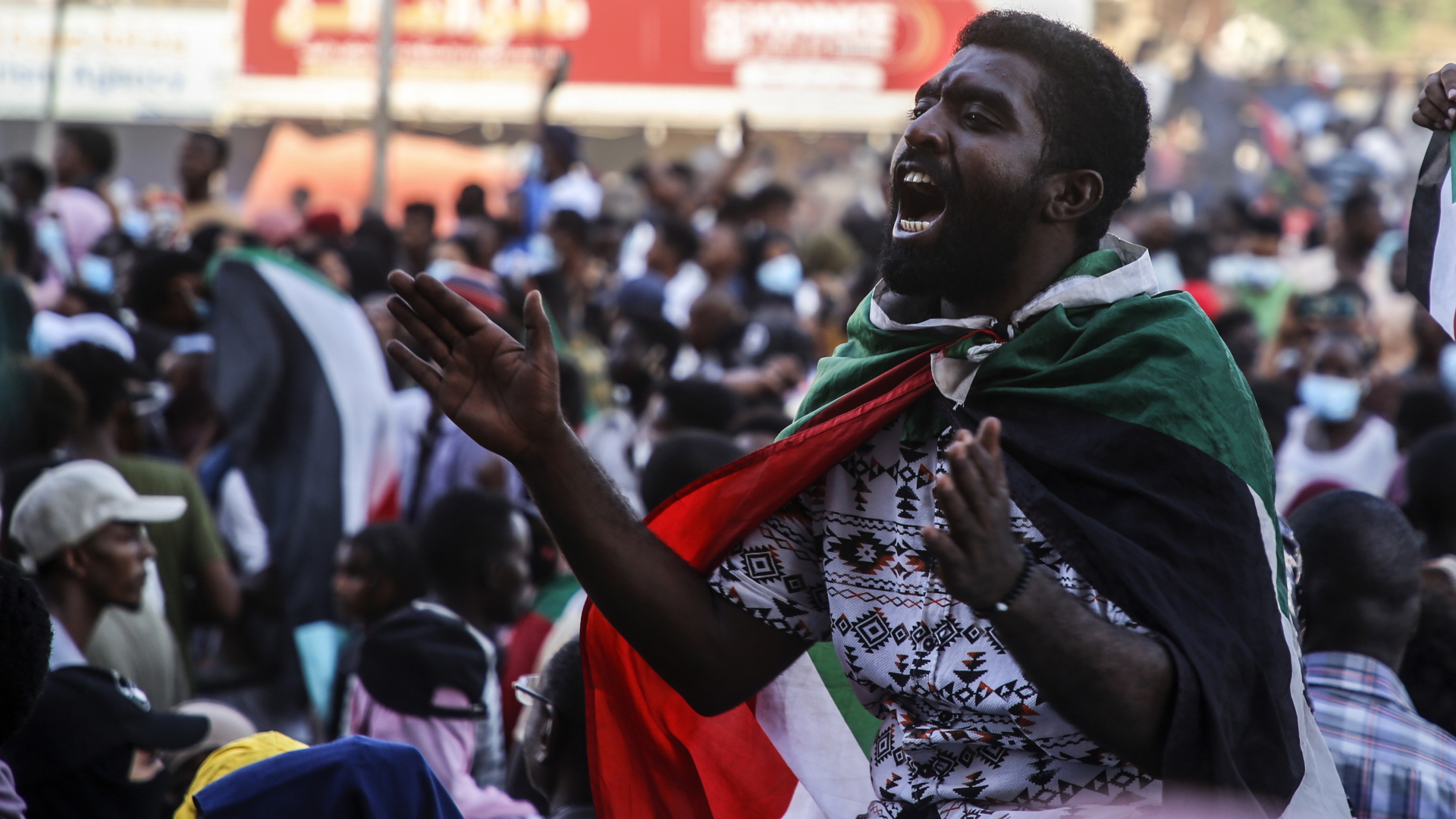 Demonstrant in Khartum, Sudan. | EPA