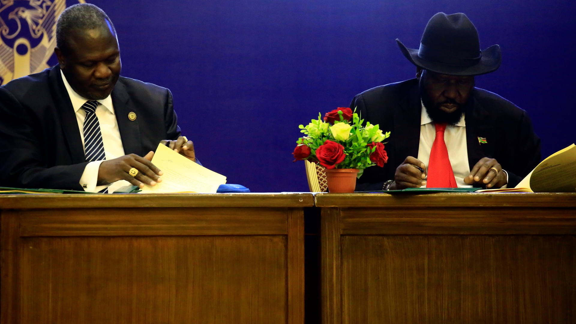 Südsudans Präsident Salva Kiir und sein früherer Stellvertreter Riek Machar | AFP