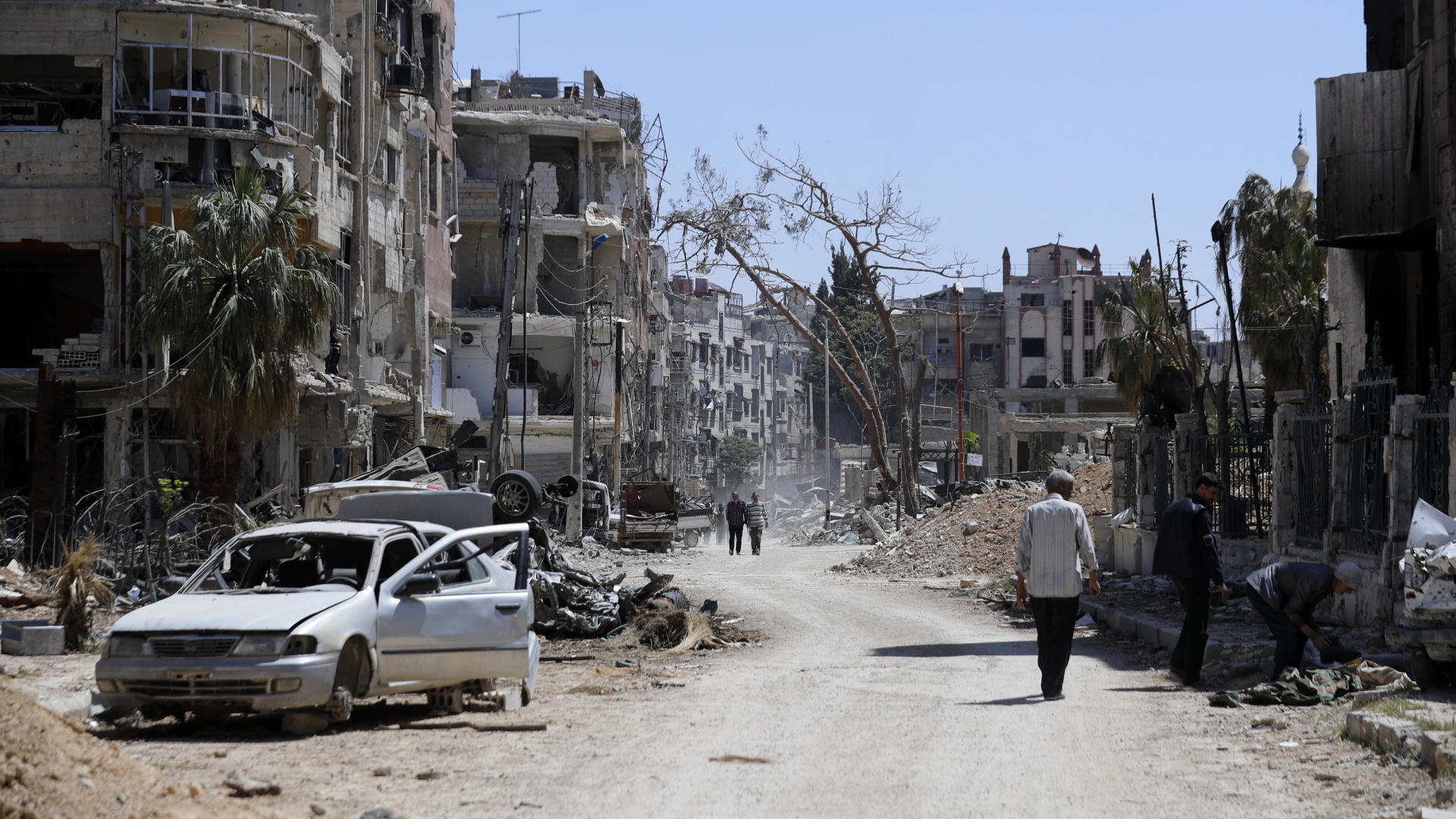 Zerstörte Häuser in der syrischen Stadt Duma | dpa