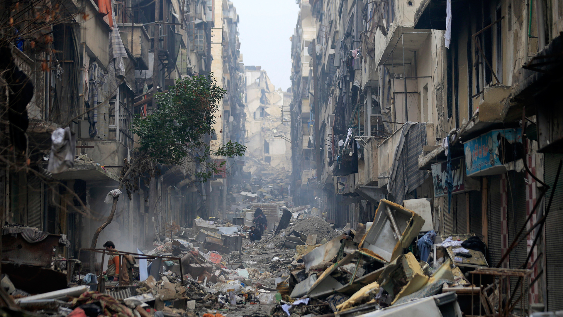 Die zerstörte syrische Stadt Aleppo | AP