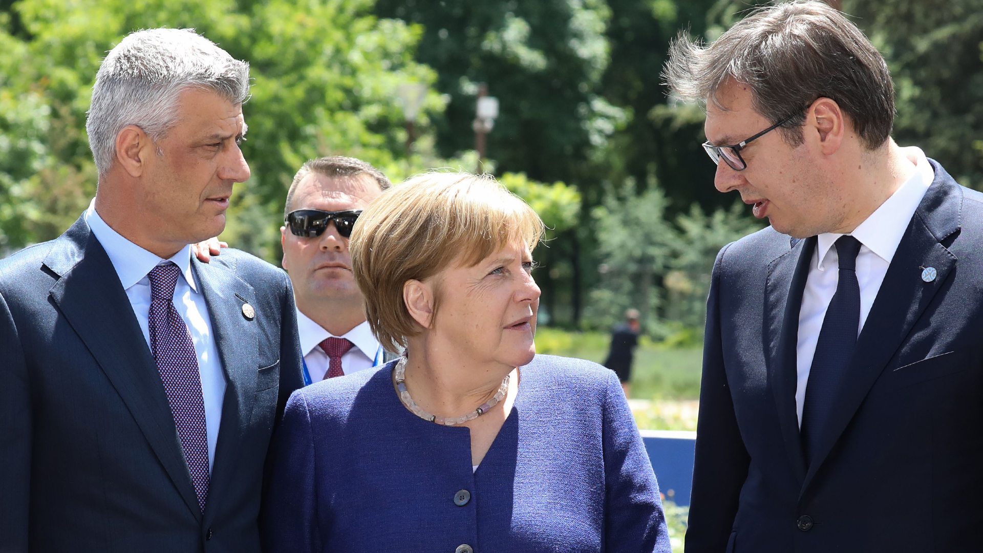 Hashim Thaci (Kosovo), Angela Merkel (Deutschland) und Aleksandar Vucic (Serbien) | AFP
