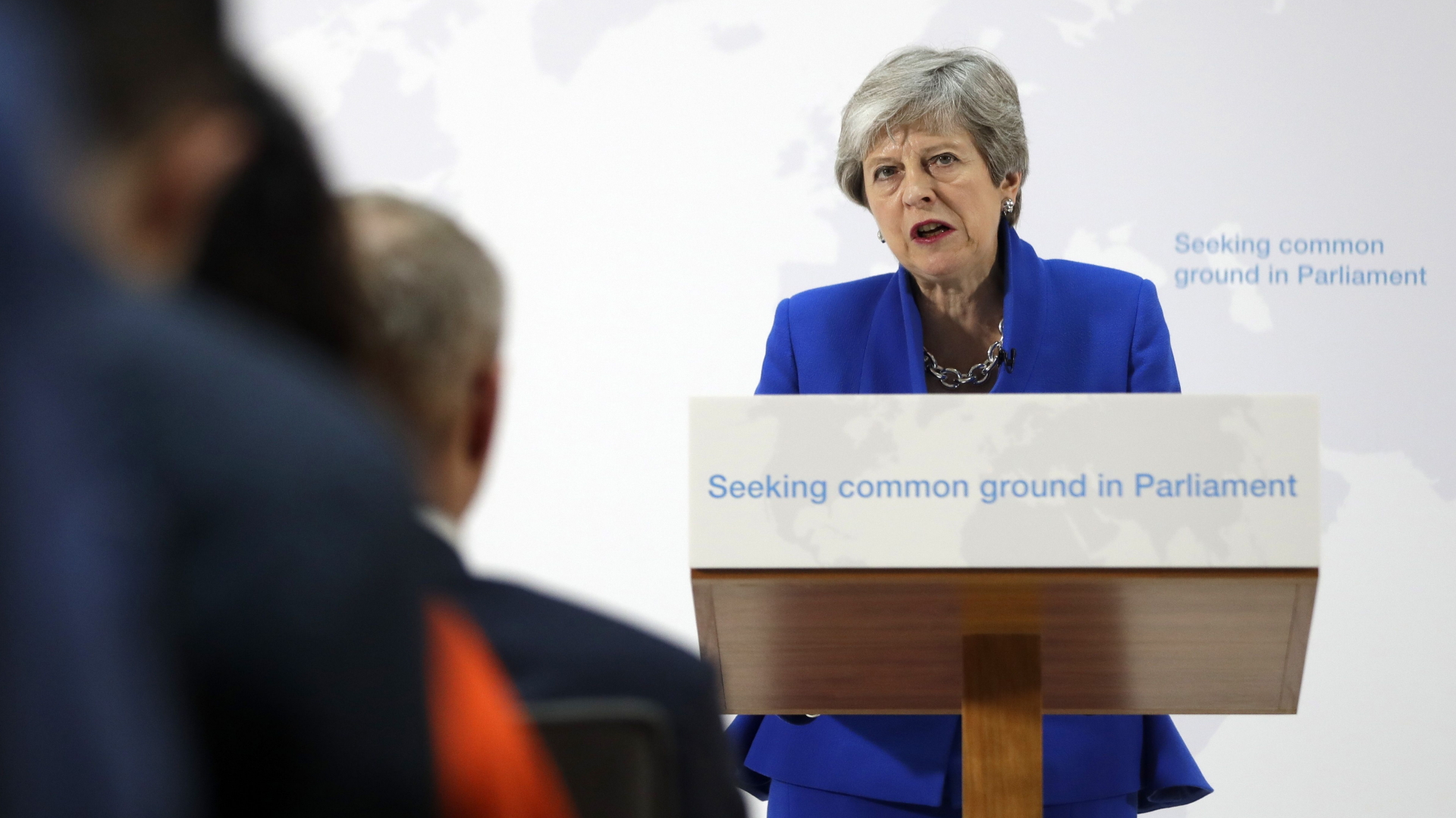 Theresa May bei ihrer Rede zum Brexit | AFP