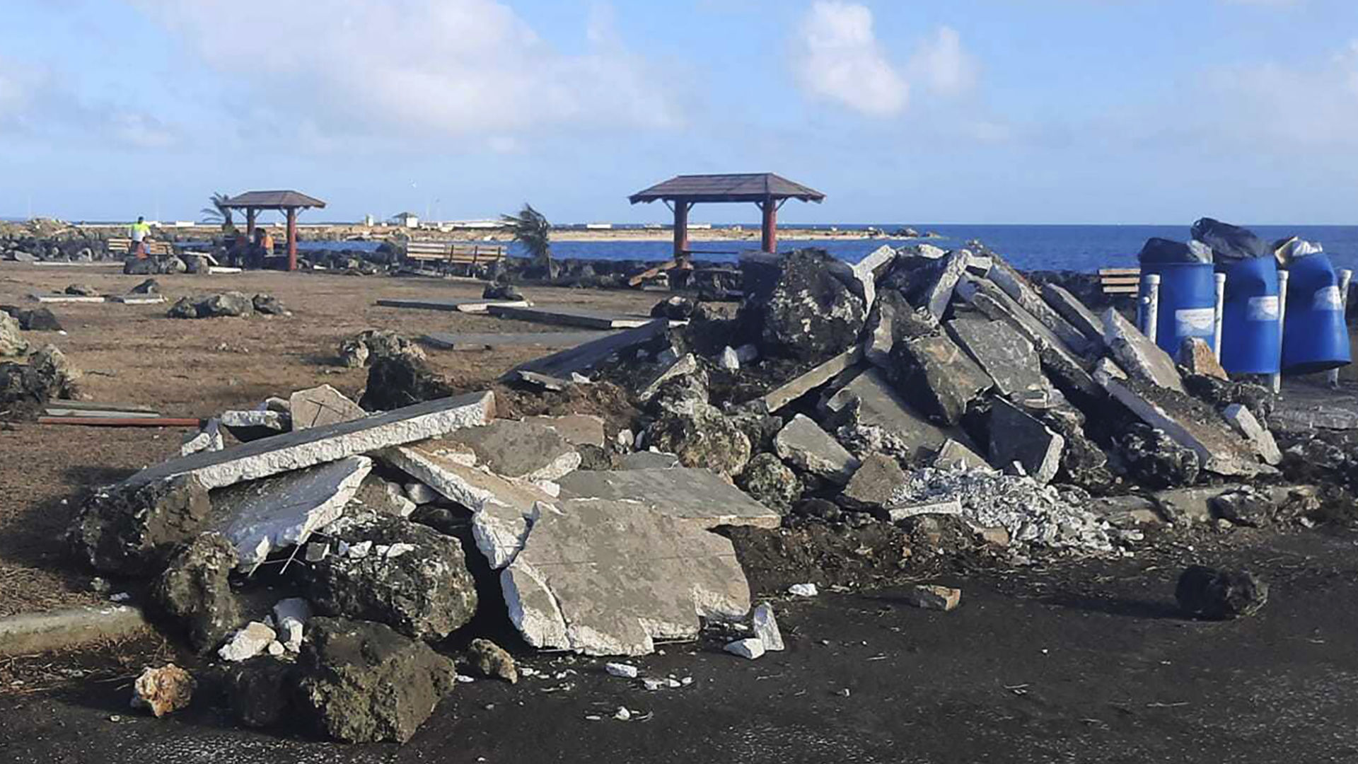 Ein beschädigtes Gebiet in Nuku'alofa | dpa