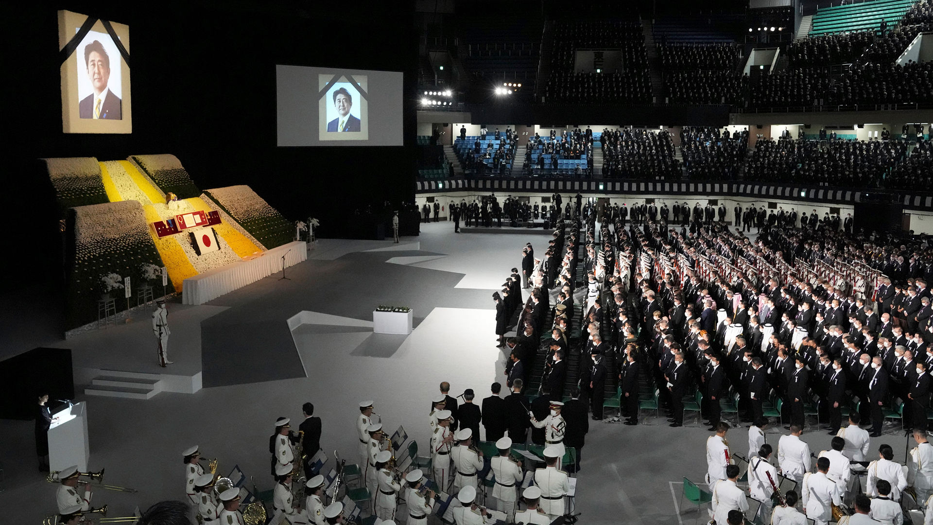 Internationale Gäste nehmen an der Trauerfeier von Shinzo Abe in Japan teil. | AP