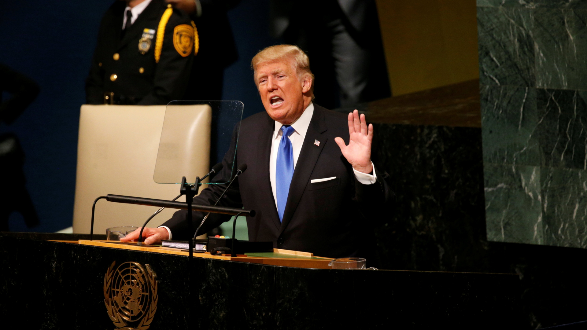 US-Präsident Trump hält seine erste Rede vor der UN-Vollversammlung. | REUTERS