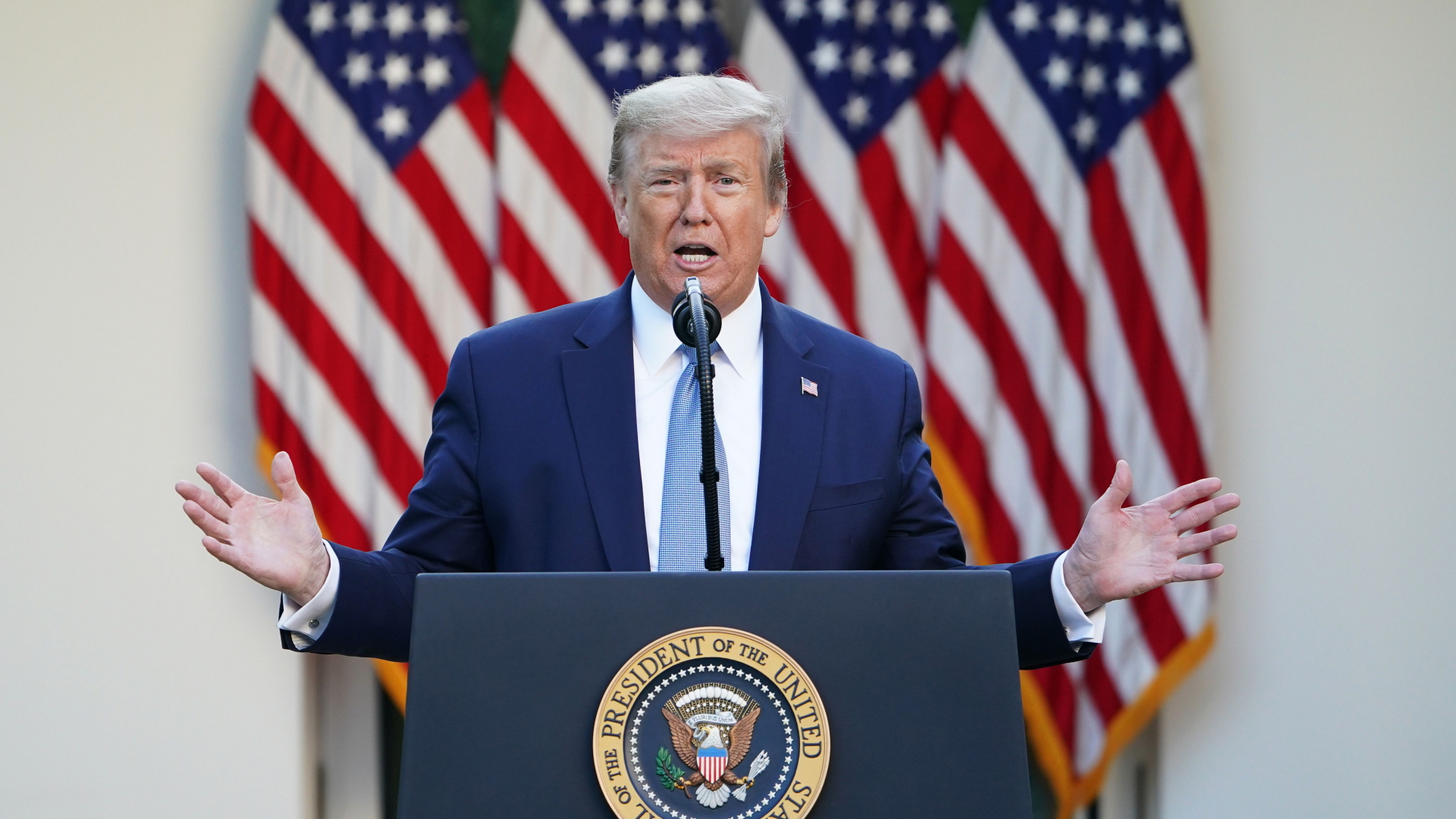 US-Präsident Trump am Rednerpult | AFP